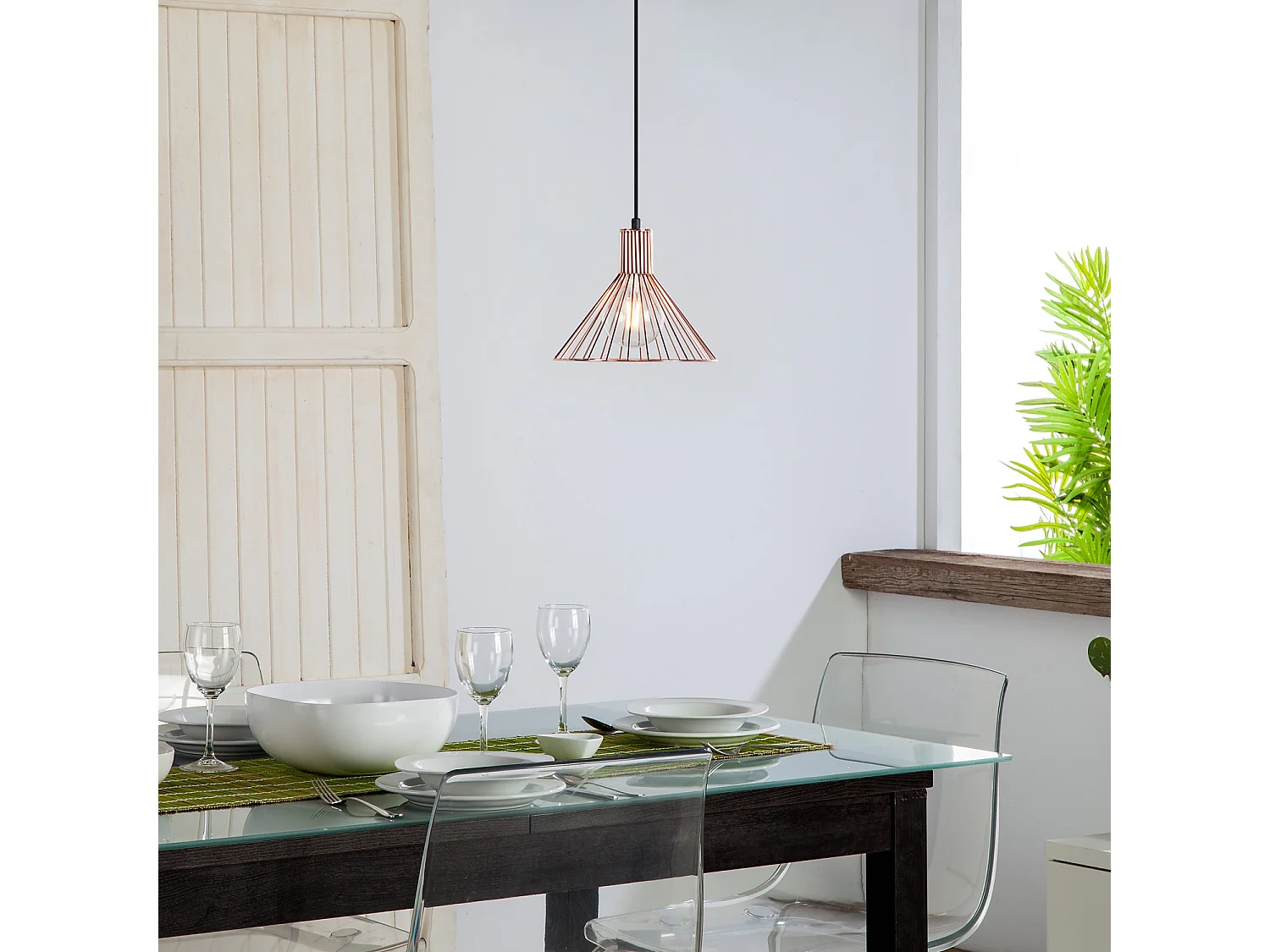 Suspension Métal Sakur  Rose