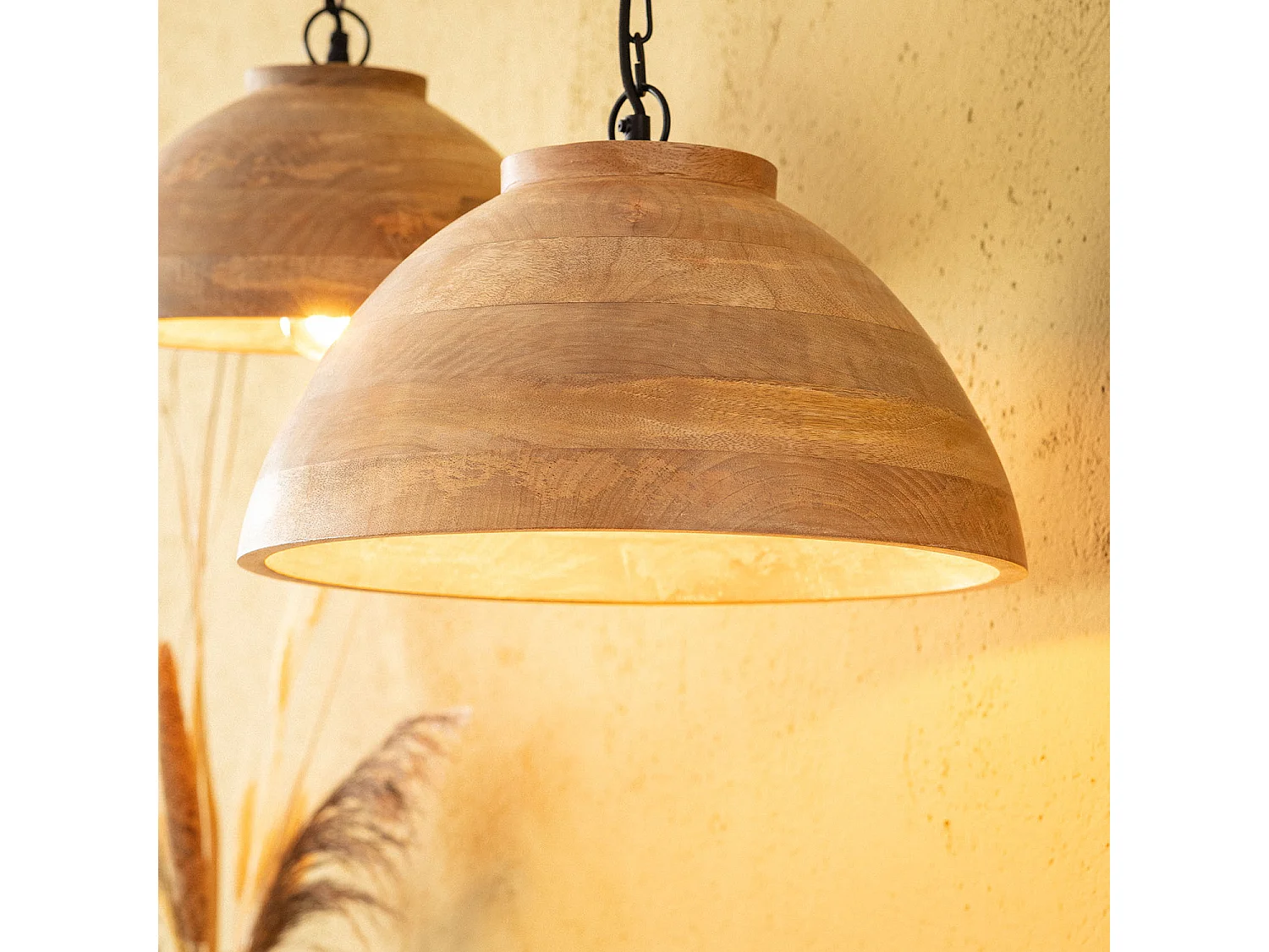 Lampada a Sospensione Legno Naisha M ILUZZIA Marrone