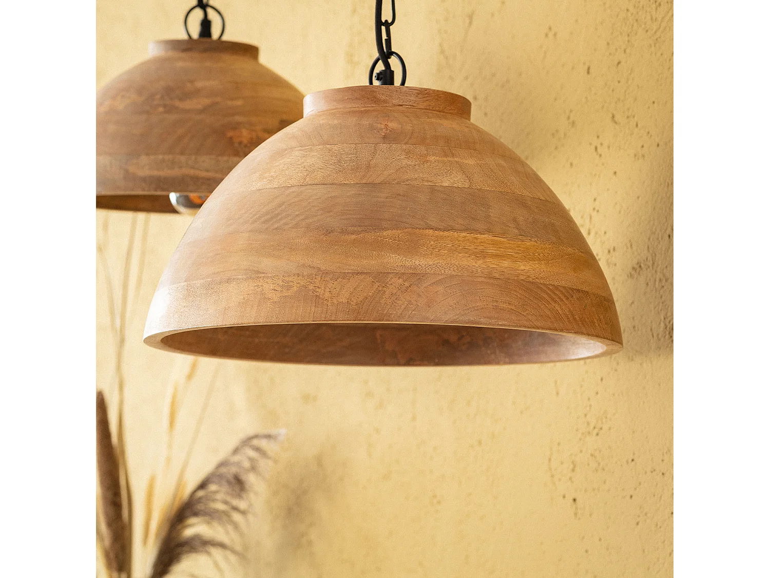 Lampada a Sospensione Legno Naisha M ILUZZIA Marrone