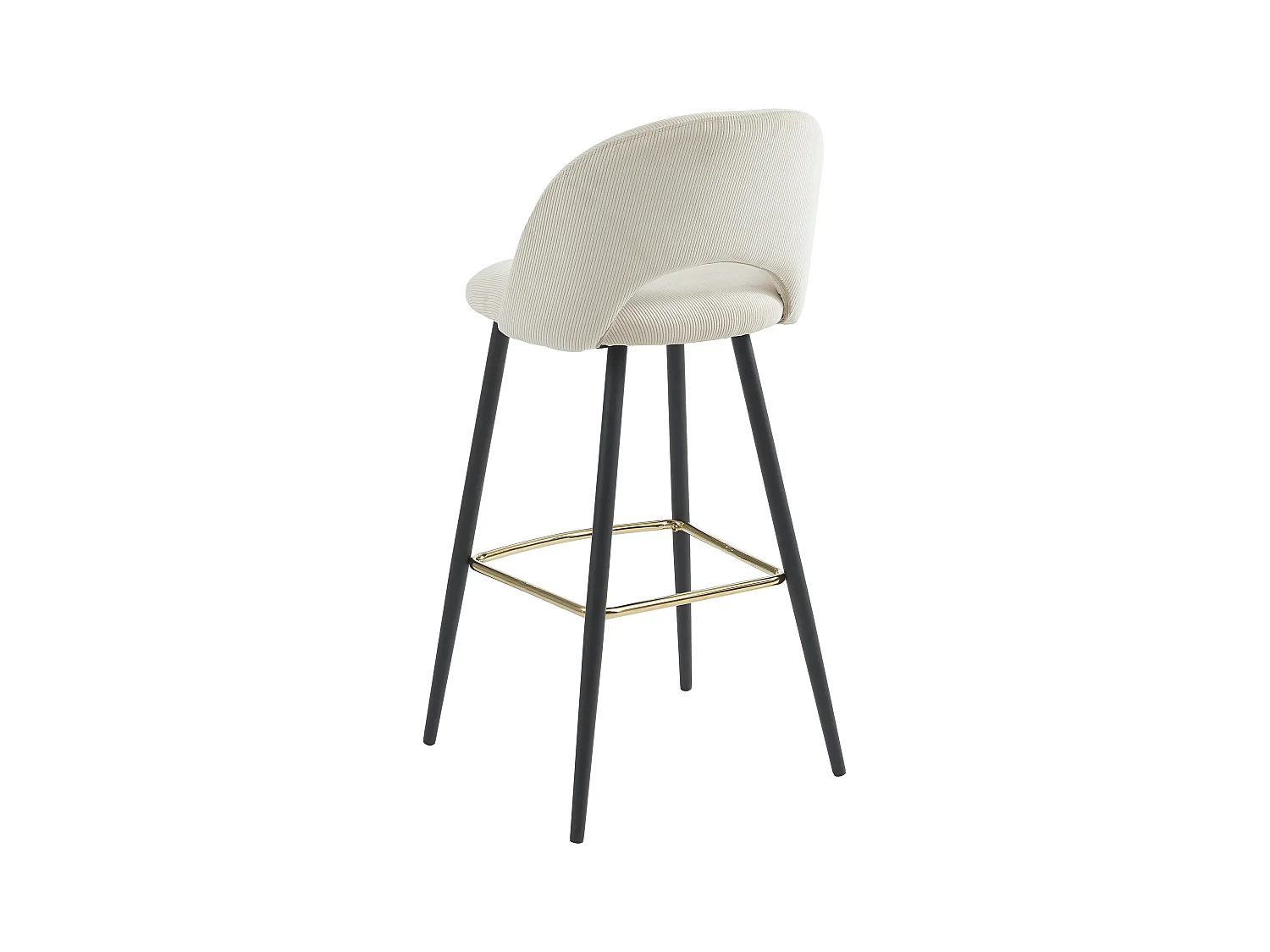 Barhocker 2er-Set - Cord & Metall - Cremefarben - FINCHY von Pascal Morabito