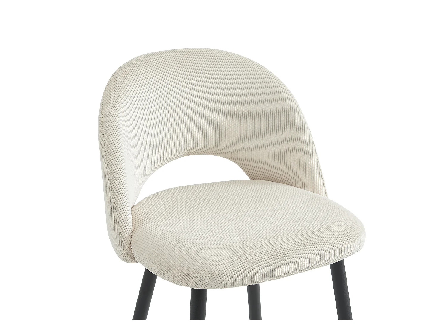 Barhocker 2er-Set - Cord & Metall - Cremefarben - FINCHY von Pascal Morabito