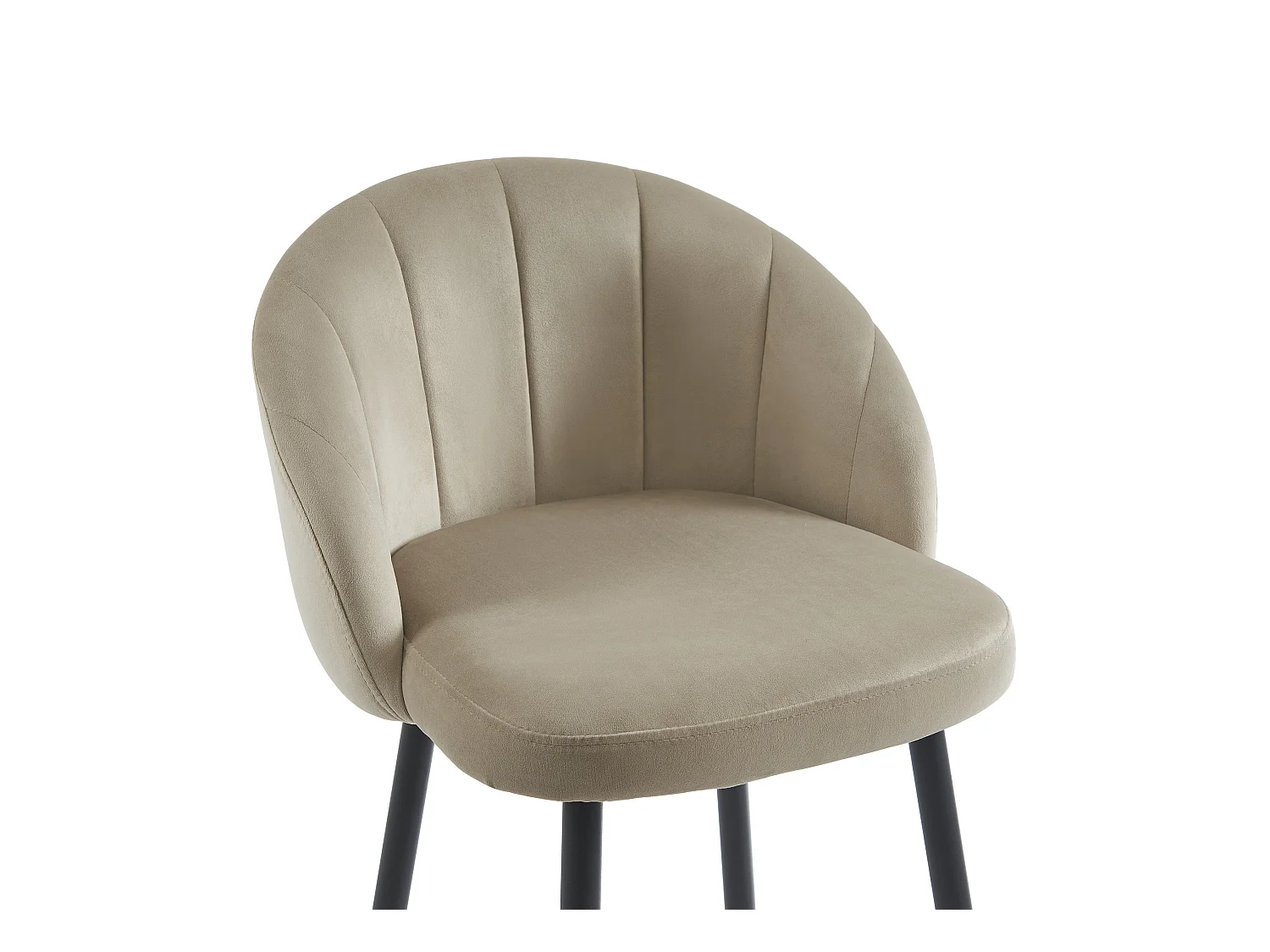 Conjunto de 2 taburetes de bar de terciopelo y metal - Beige - ELIRAM