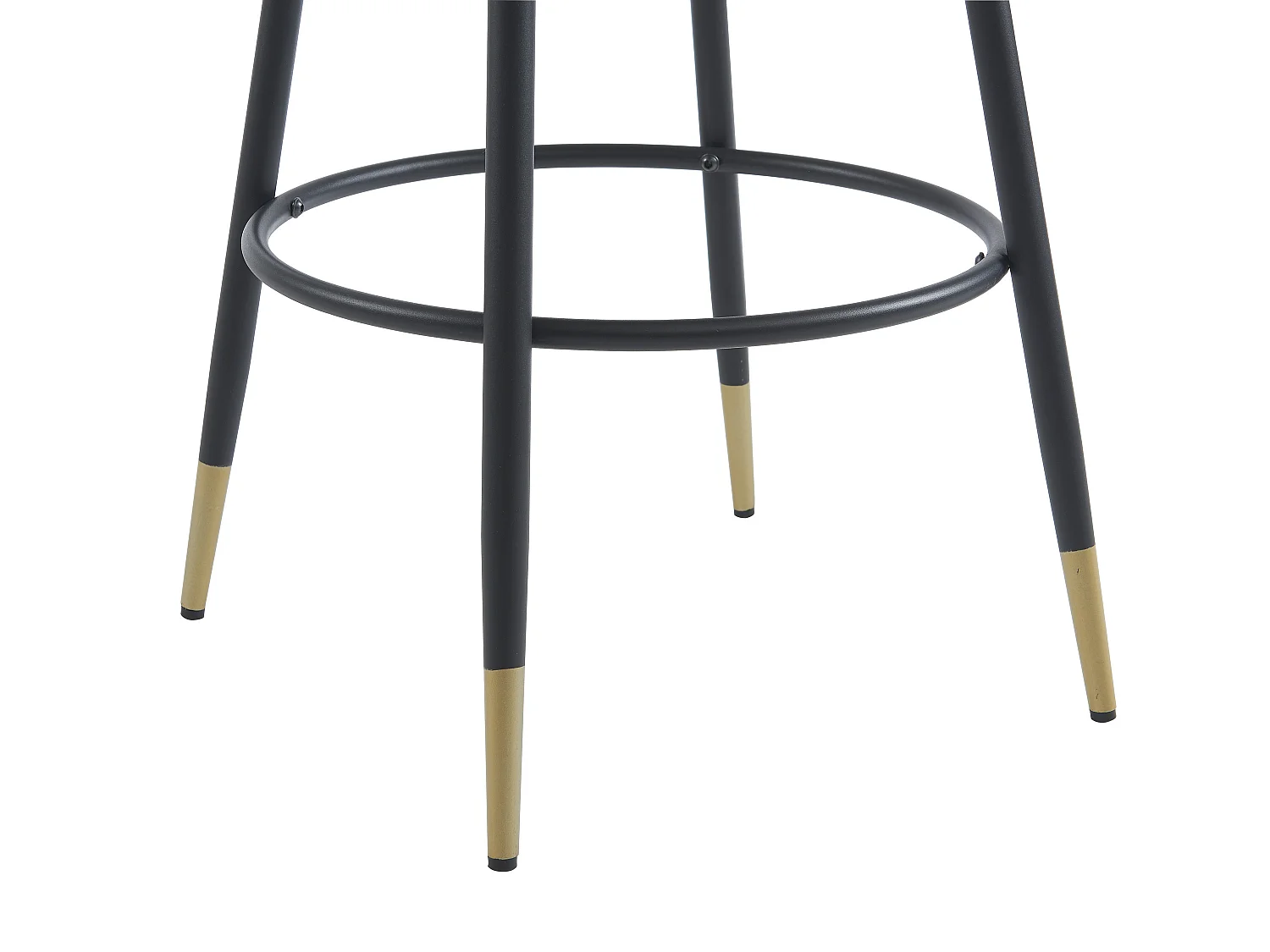 Lot de 2 tabourets de bar en velours et métal - Beige - ELIRAM