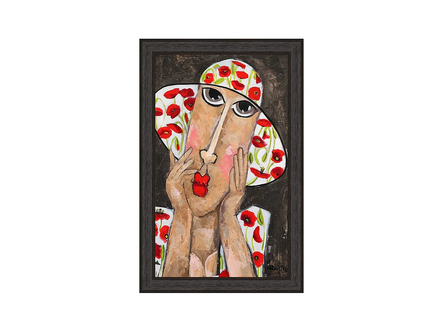 Tableau la fille aux coquelicots de Martine Gonnin 60x90 cm