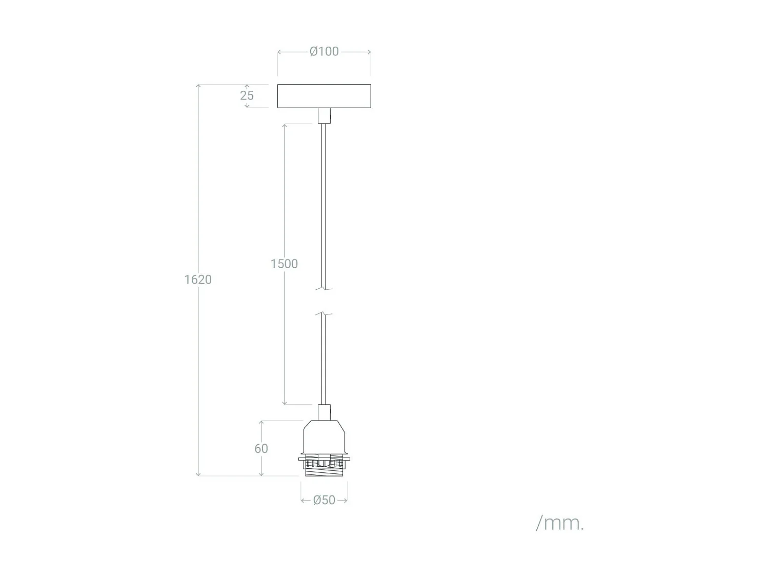 Lampe Suspendue Extérieure avec Câble PVC