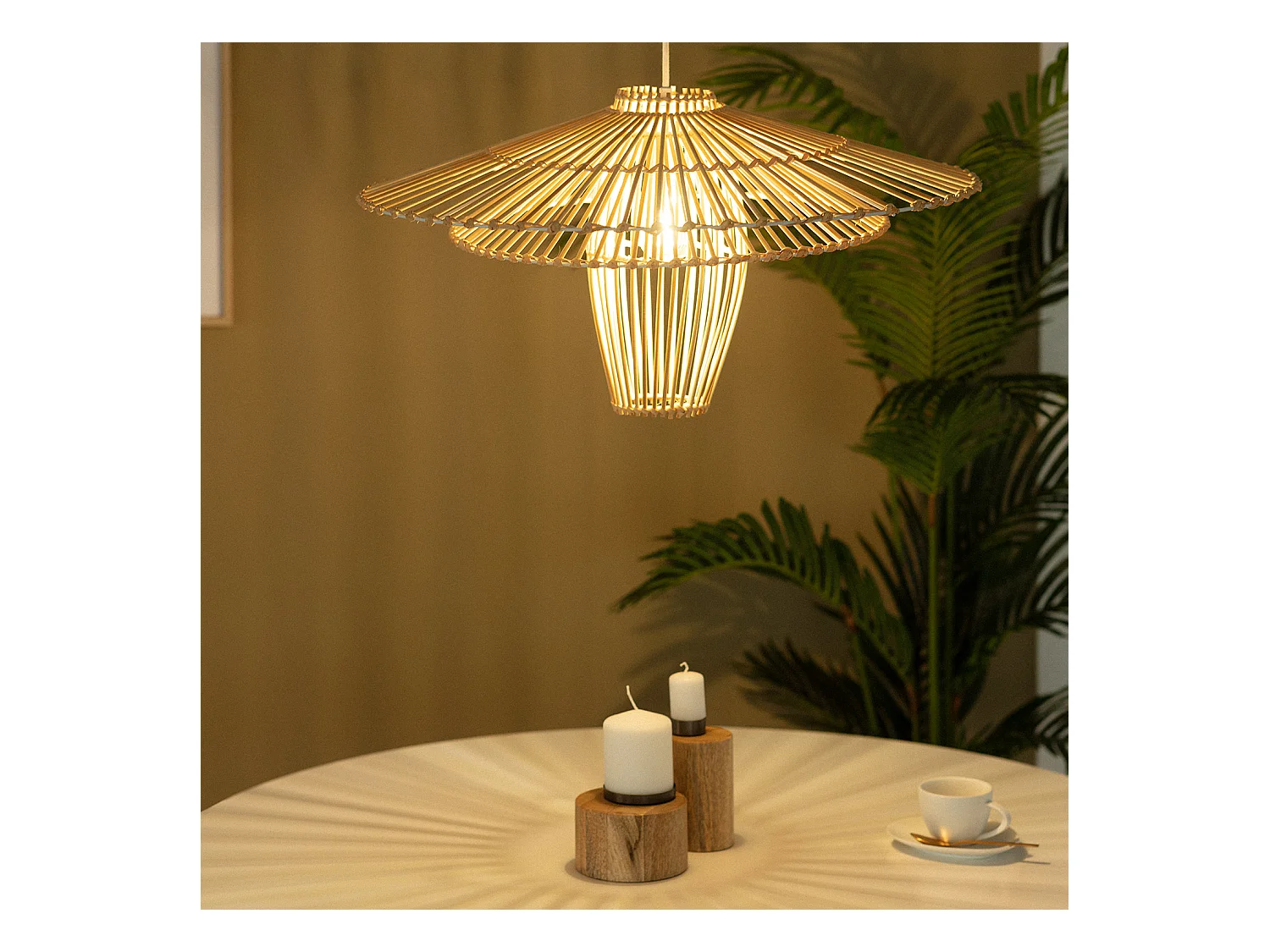 Lámpara Colgante de Bambú Jiang Natural