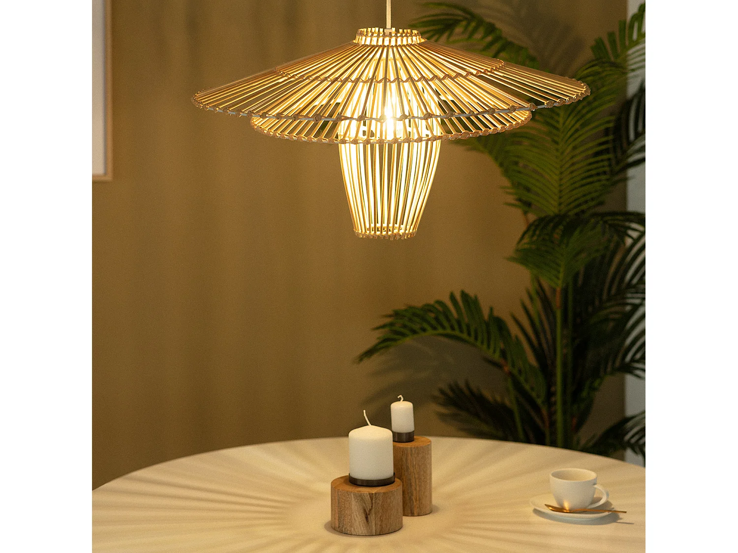 Lampada a Sospensione in Bambù Jiang Naturale