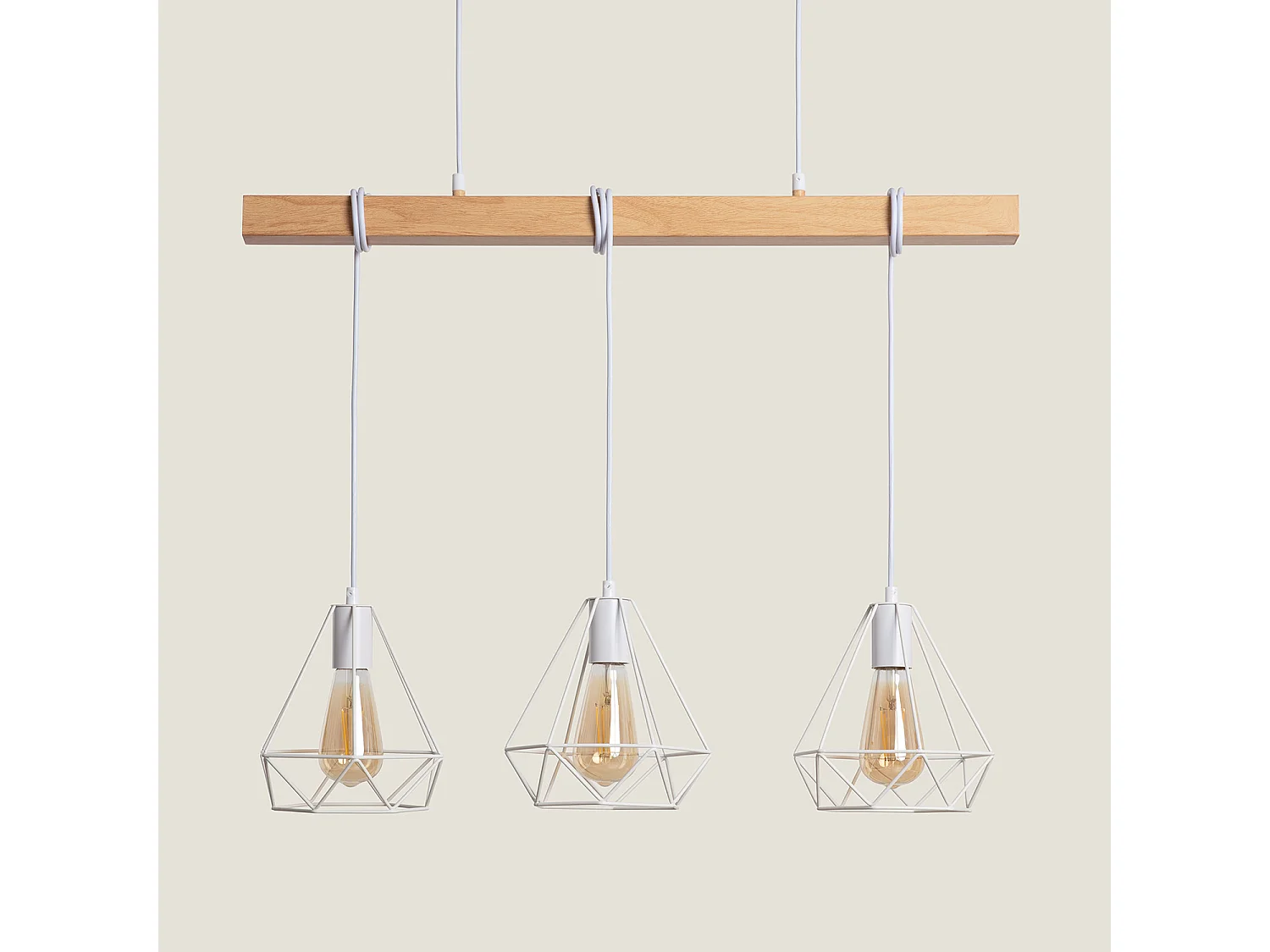 Lámpara Colgante Metal Sardo 3 Focos Blanco