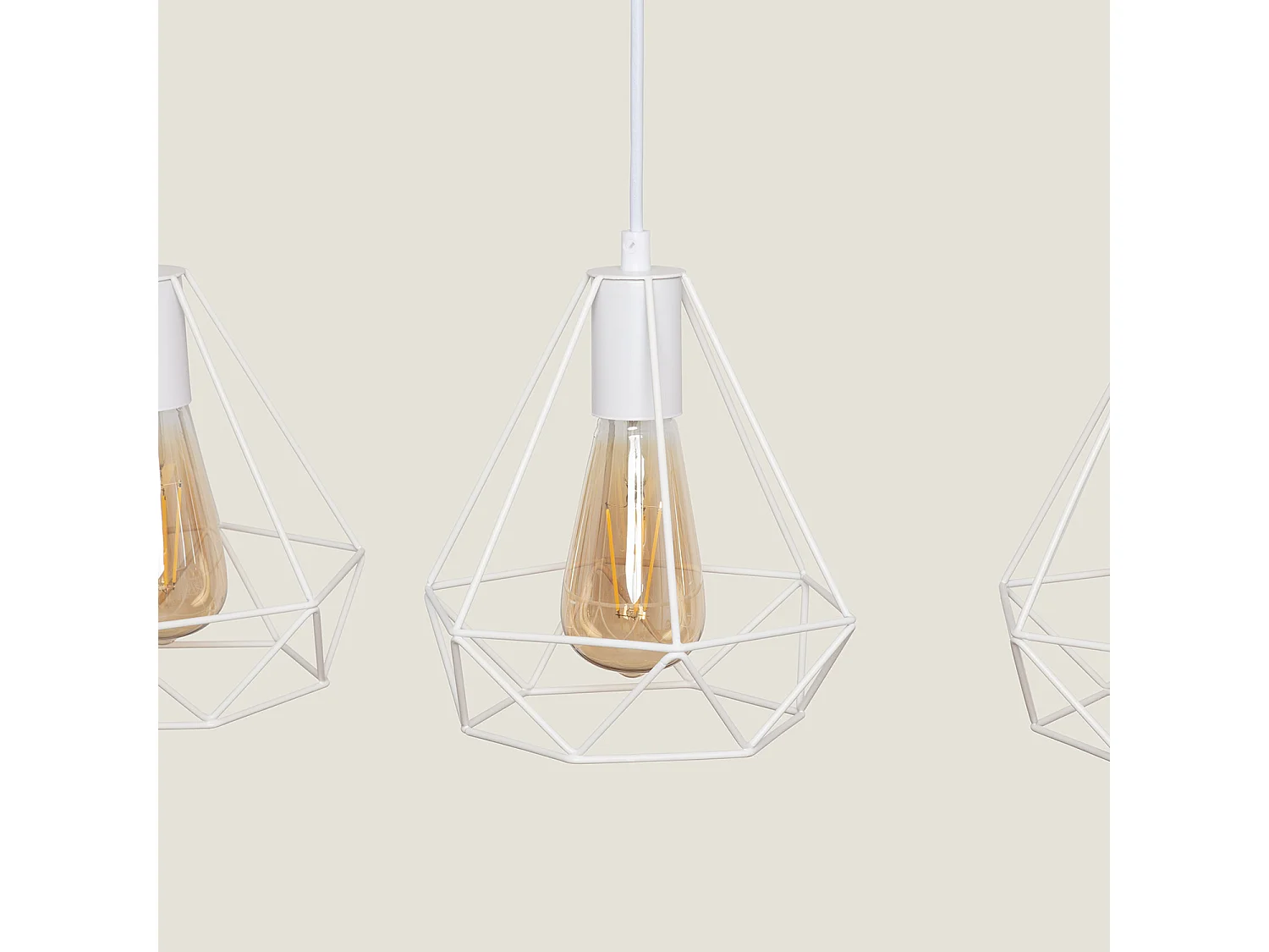 Lámpara Colgante Metal Sardo 3 Focos Blanco