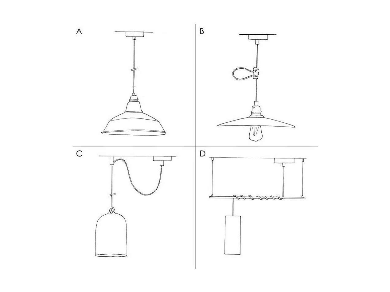 Ledkia Suspension Métal Abat-jour Swing Creative-Cables PDMVBORX08PAM13VE