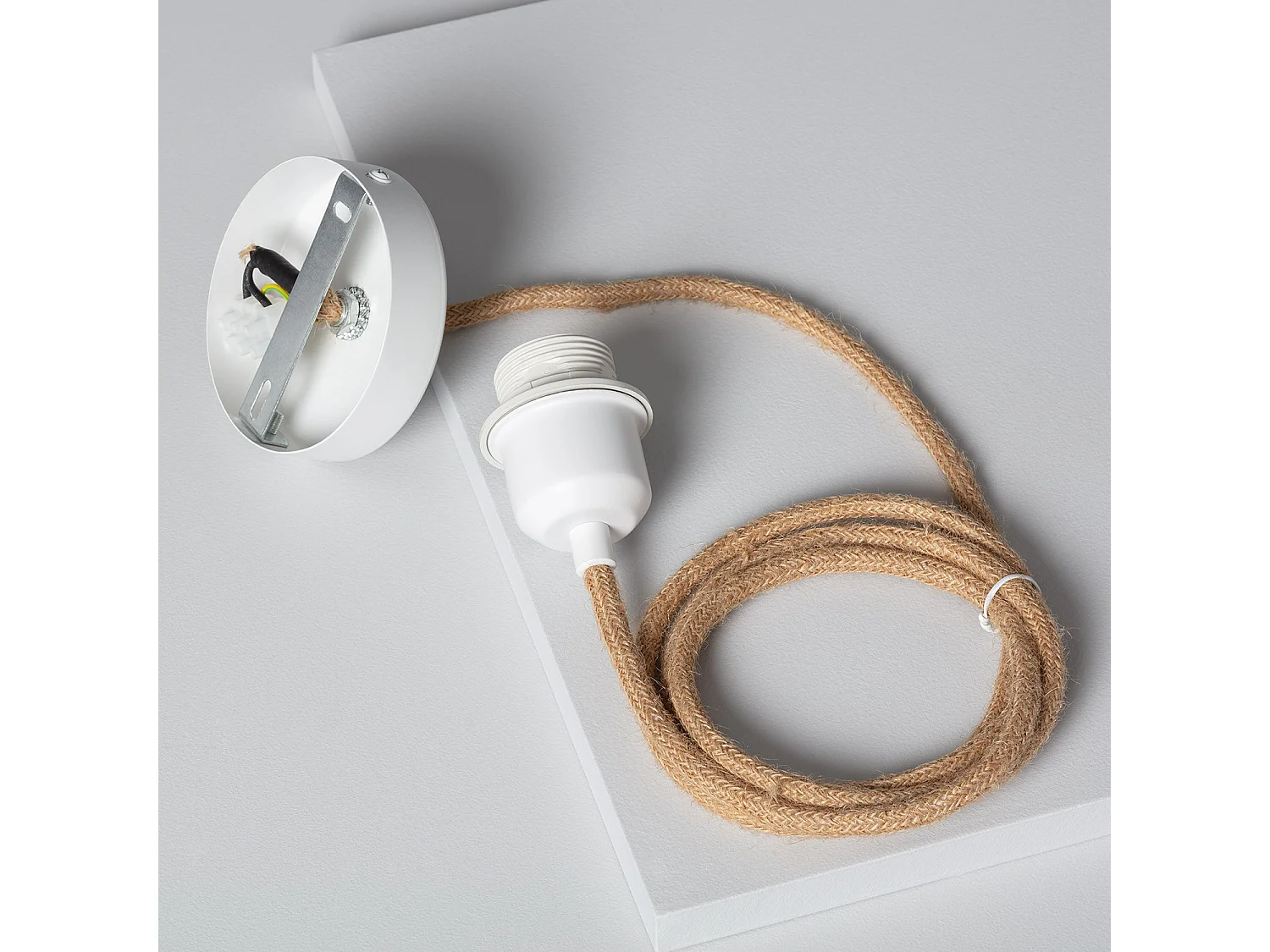 Lampada a Sospensione in Fibre Naturali Big Sami Ø450 mm ILUZZIA Tessuto Naturale