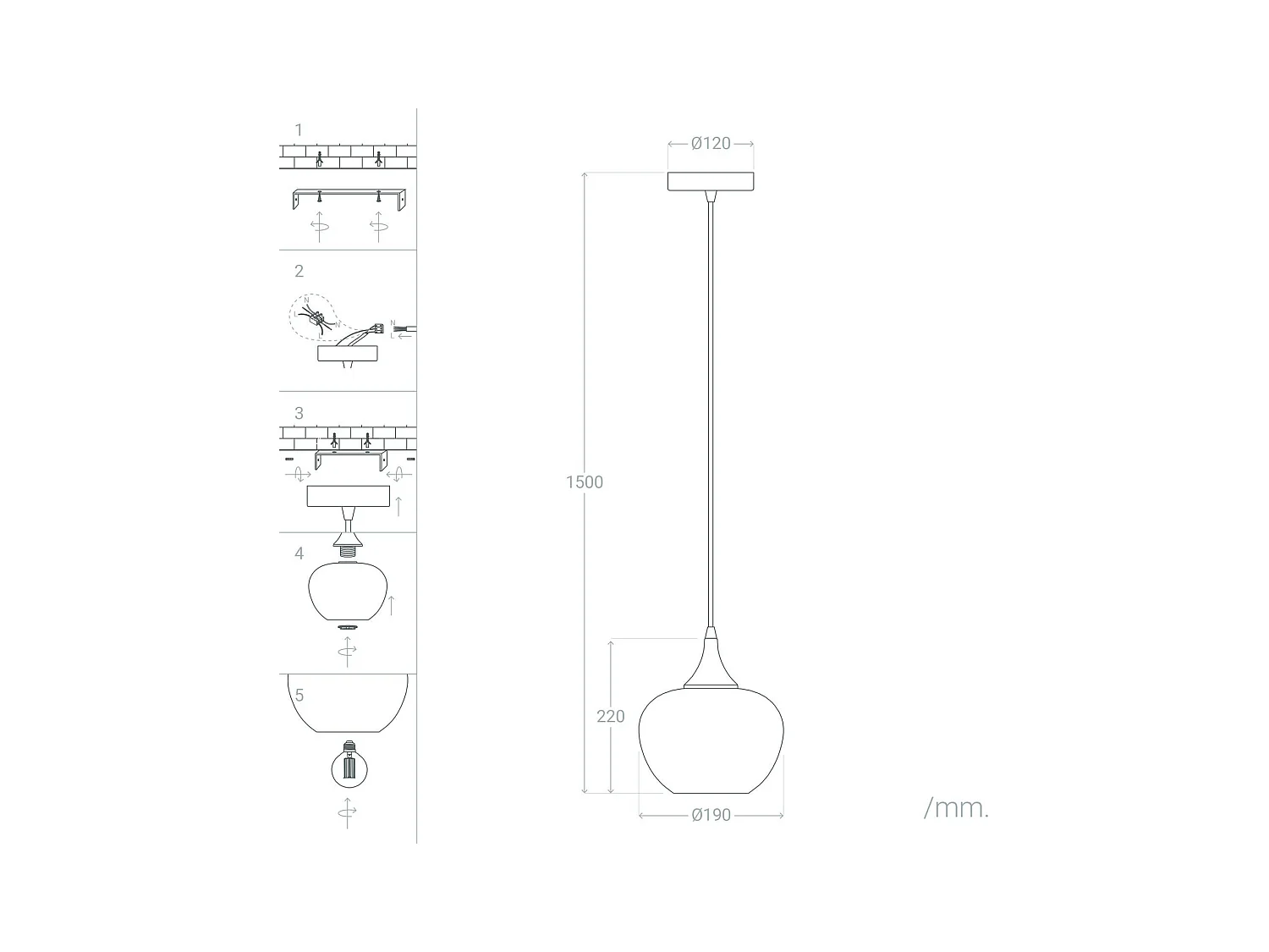 Lámpara Colgante Cristal Manzana Verde