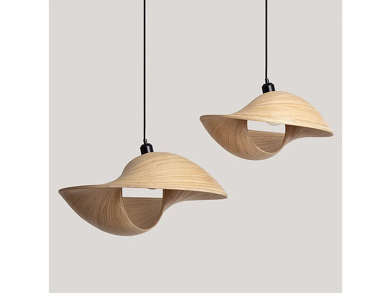 Lámpara Colgante Bambú Shuka Acacia Ø480 mm ILUZZIA