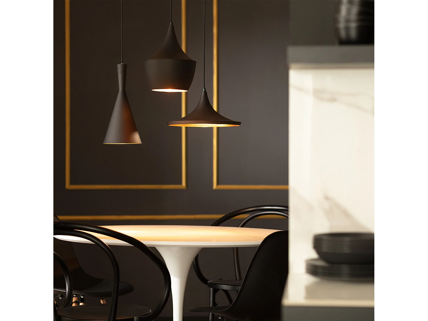 Suspension Métal Mercury Noir