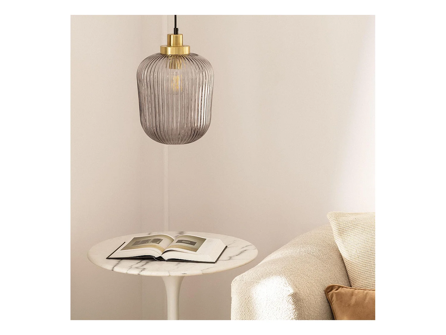 Lámpara Colgante Metal y Cristal Windsor Dorado