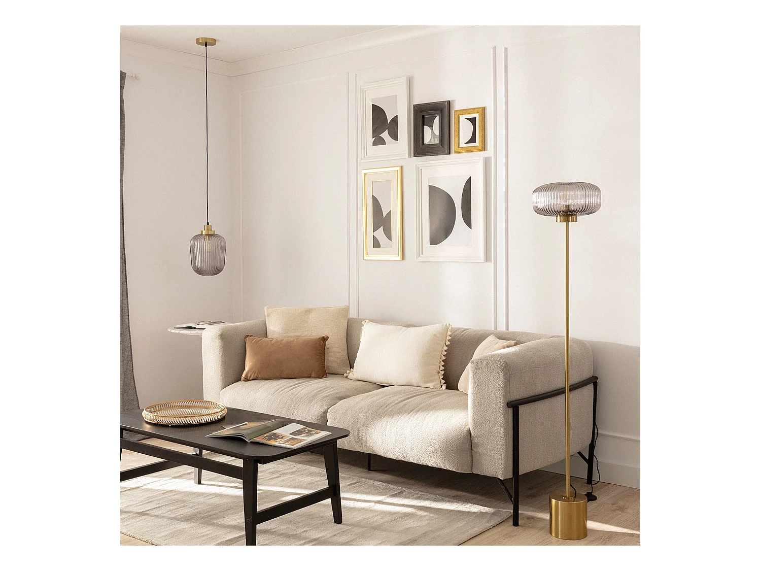 Lámpara Colgante Metal y Cristal Windsor Dorado