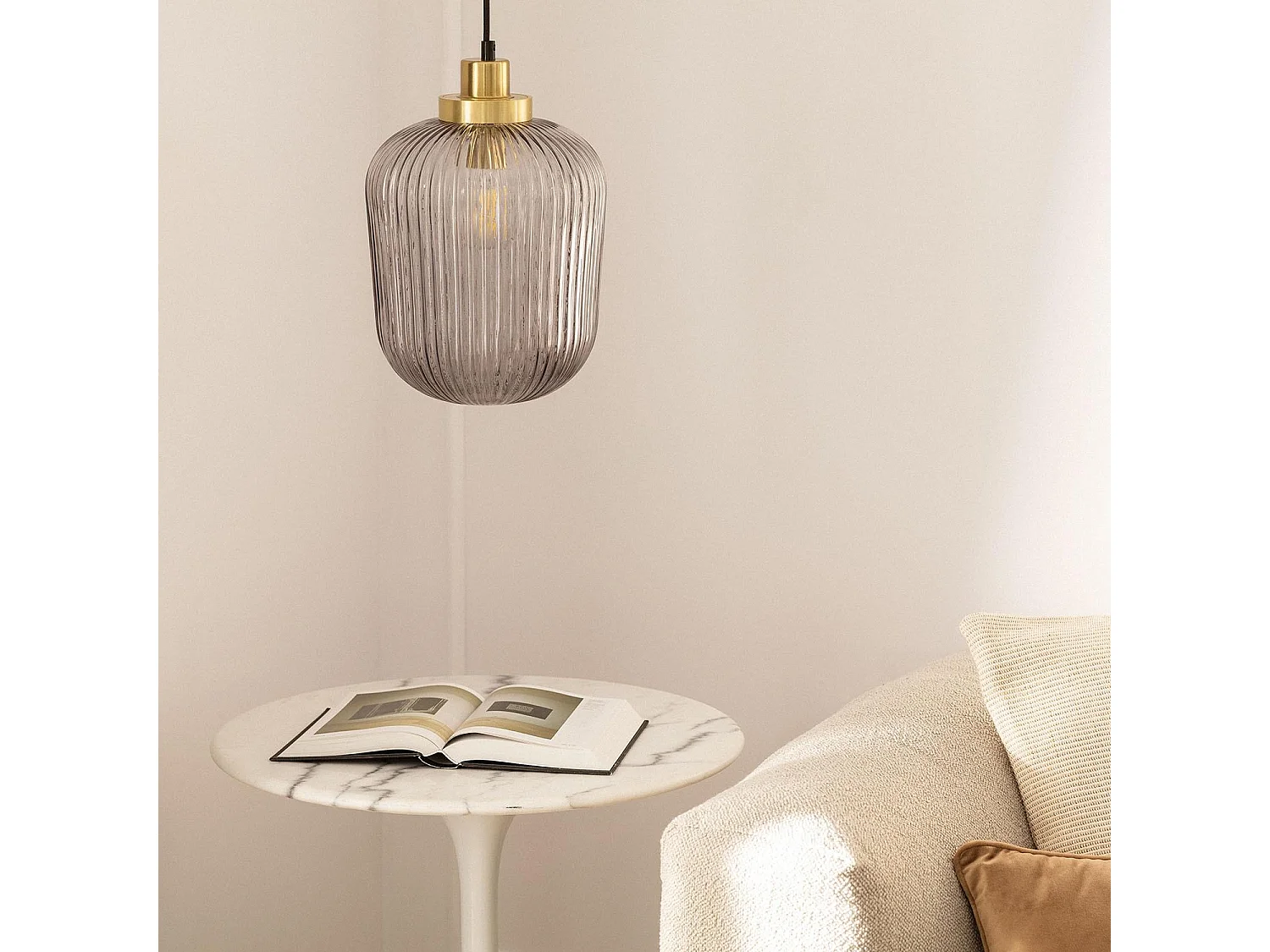 Lampada a Sospensione Metallo e Vetro Windsor Oro