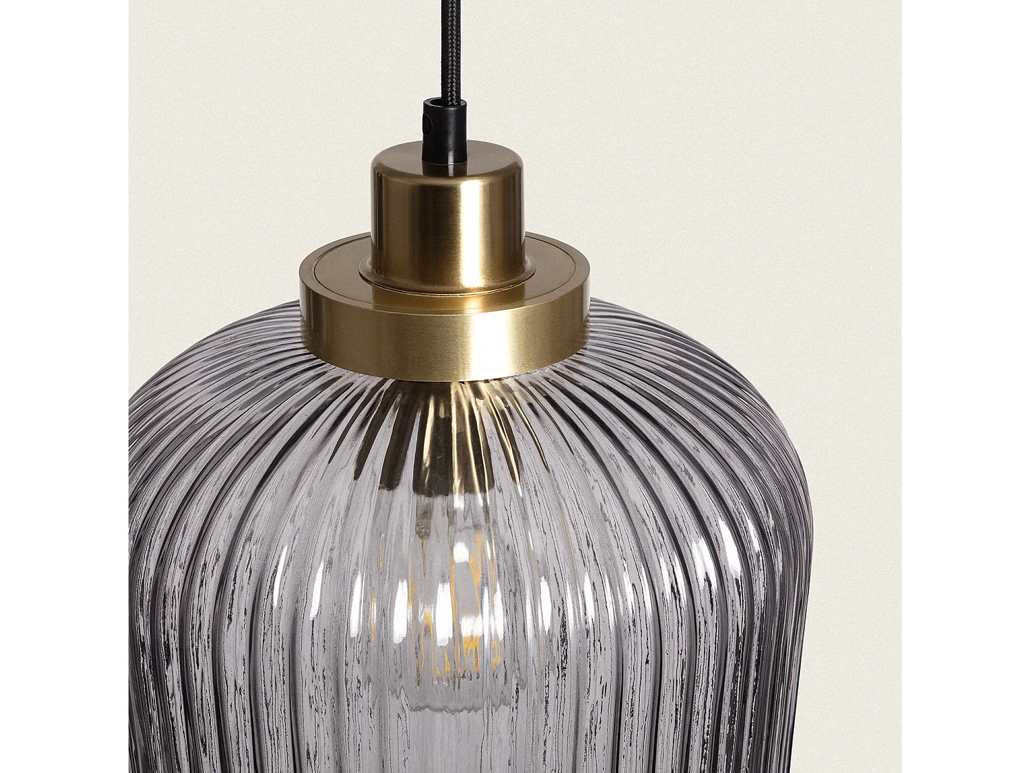 Lampada a Sospensione Metallo e Vetro Windsor Oro