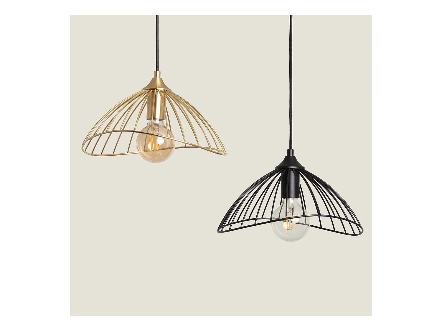 Lámpara Colgante Metal Kibanda Alfarb Dorado