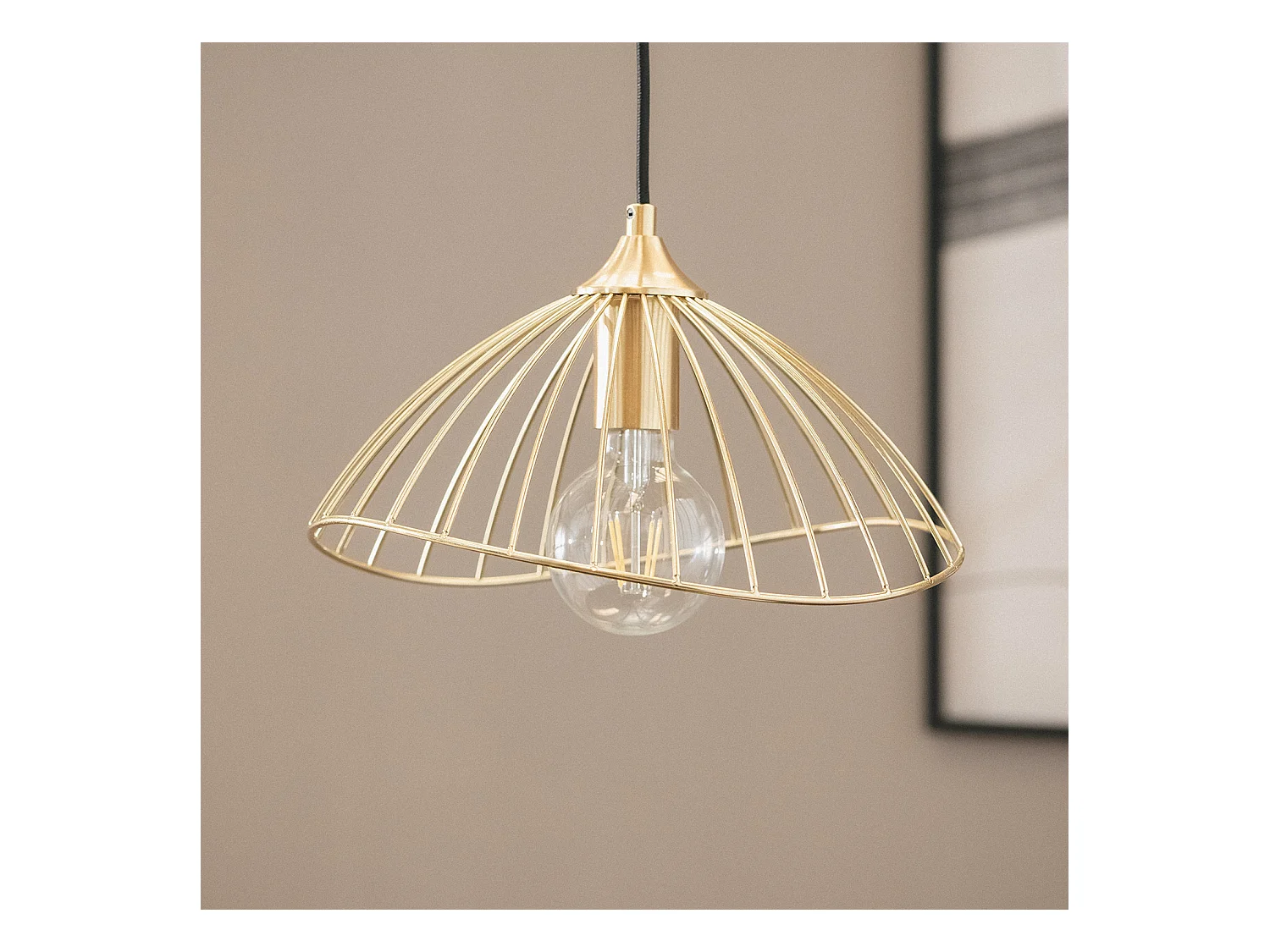 Lámpara Colgante Metal Kibanda Alfarb Dorado