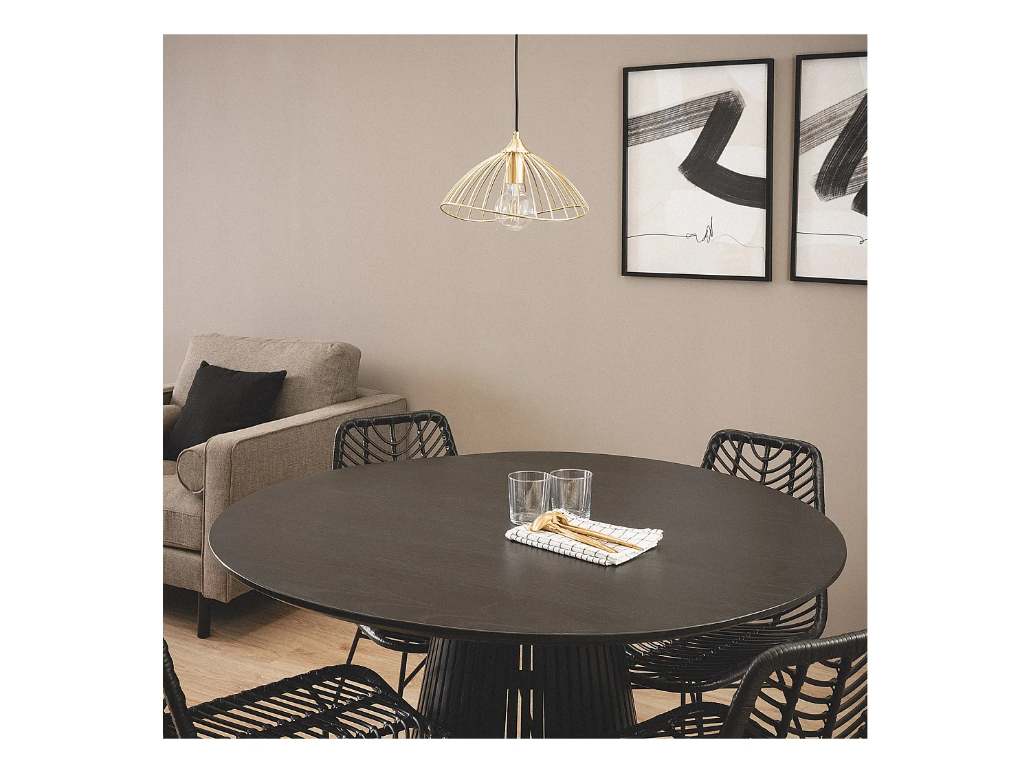 Lámpara Colgante Metal Kibanda Alfarb Dorado