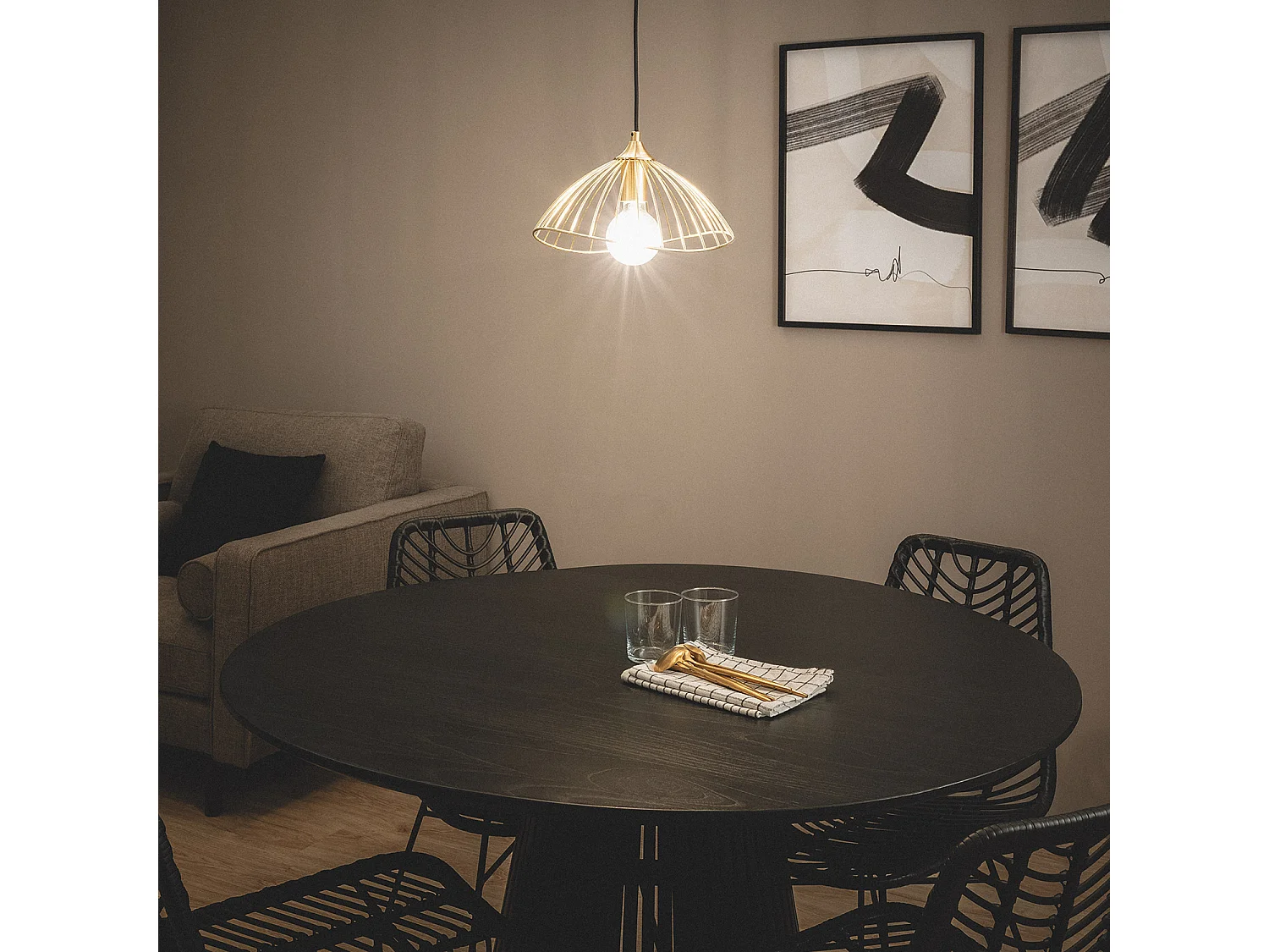 Suspension Métal Kibanda Alfarb  Doré