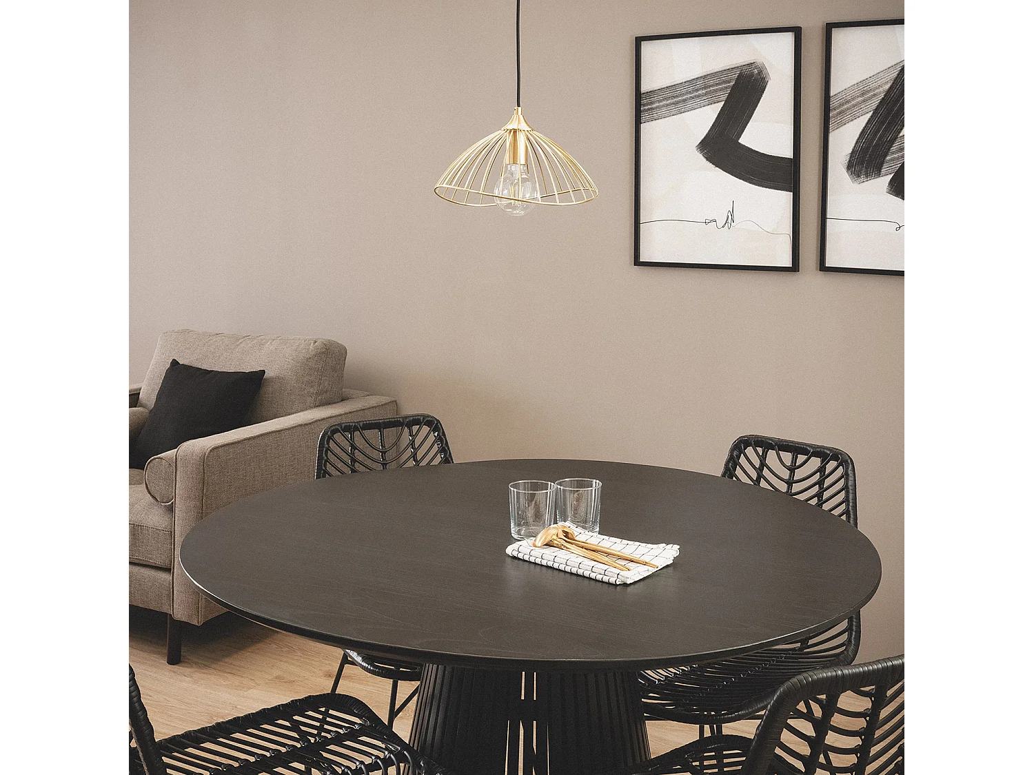 Suspension Métal Kibanda Alfarb  Doré