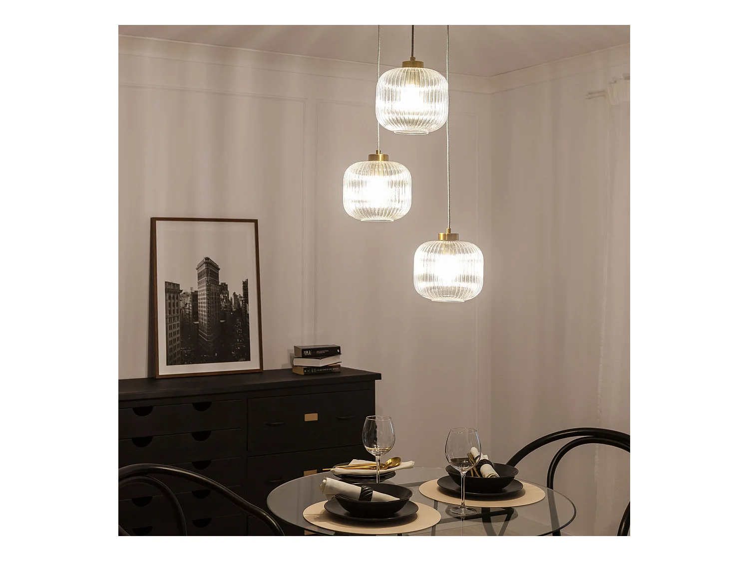 Suspension Verre Tri Wilde Transparent