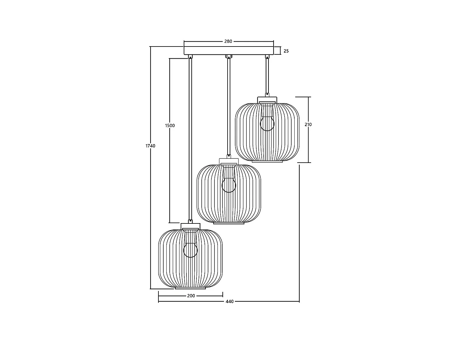 Suspension Verre Tri Wilde Transparent