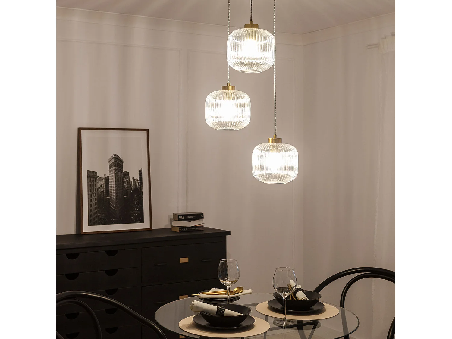 Suspension Verre Tri Wilde Transparent