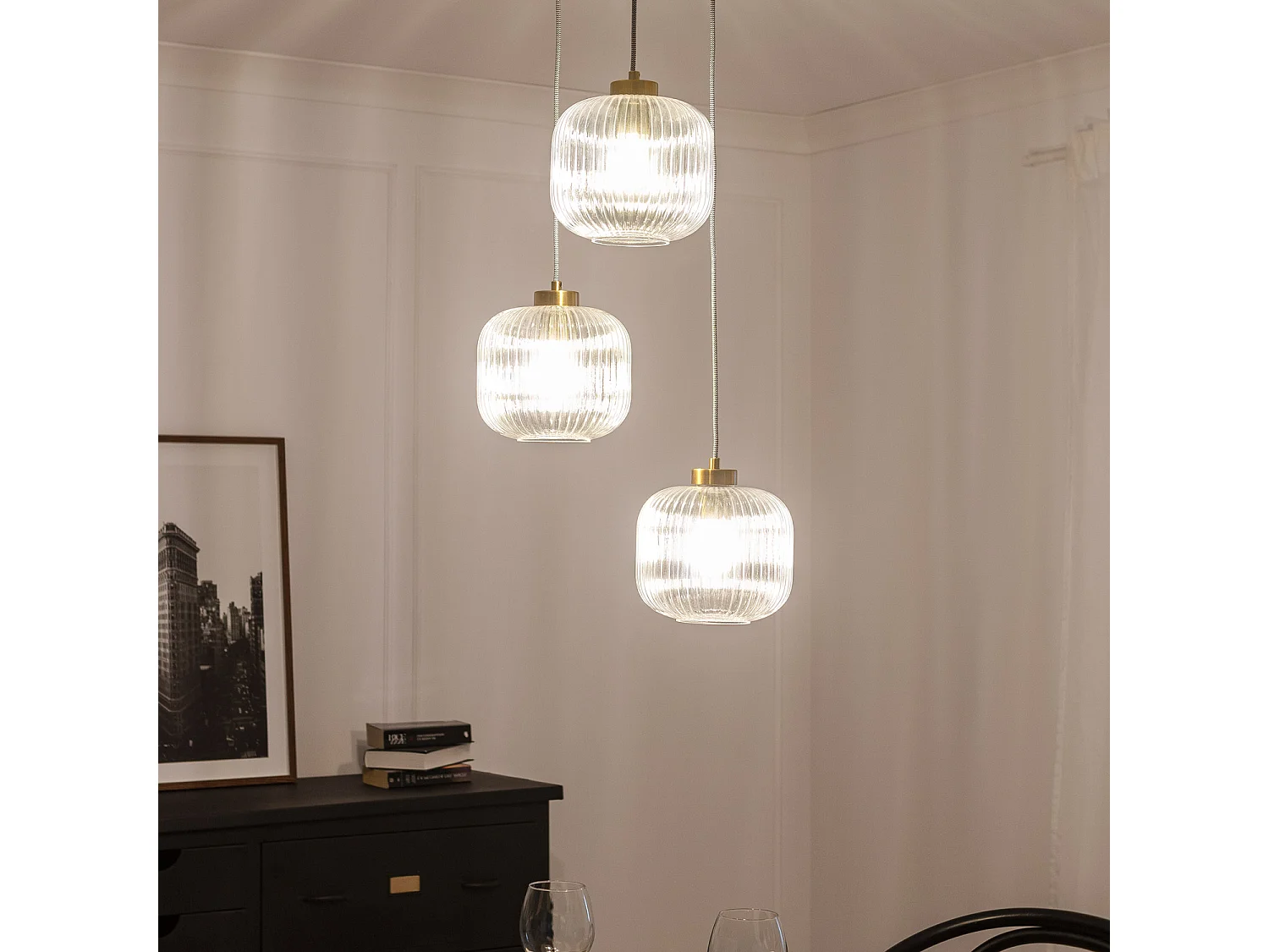 Lámpara Colgante Cristal Tri Wilde Transparente