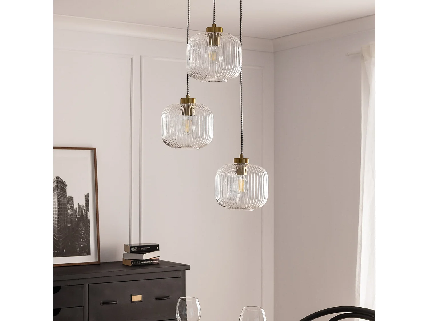 Lámpara Colgante Cristal Tri Wilde Transparente