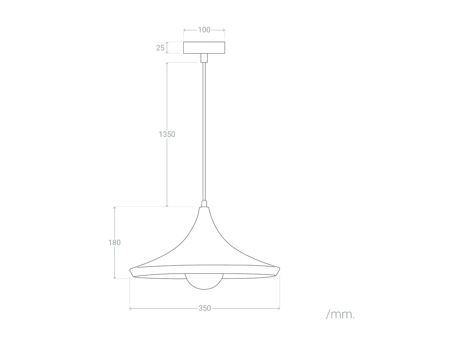 Suspension Métal Presley Noir