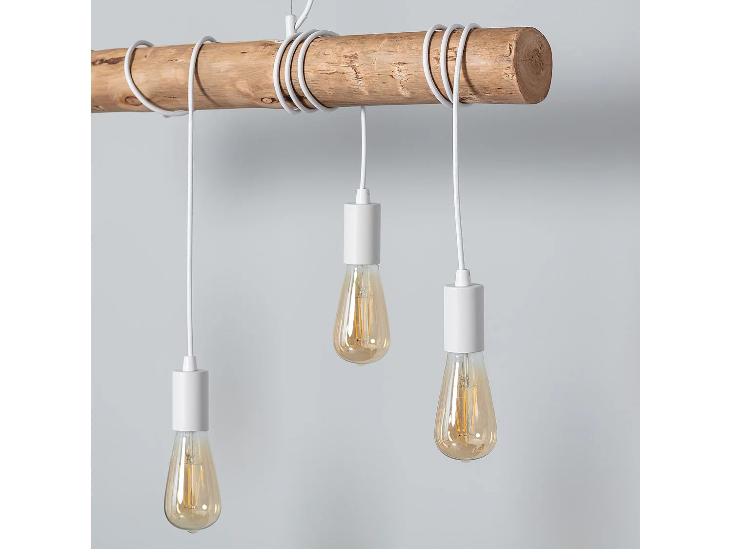 Suspension Métal et Bois Yagis Blanc