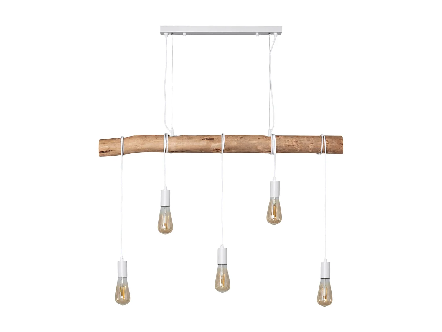 Suspension Métal et Bois Yagis Blanc