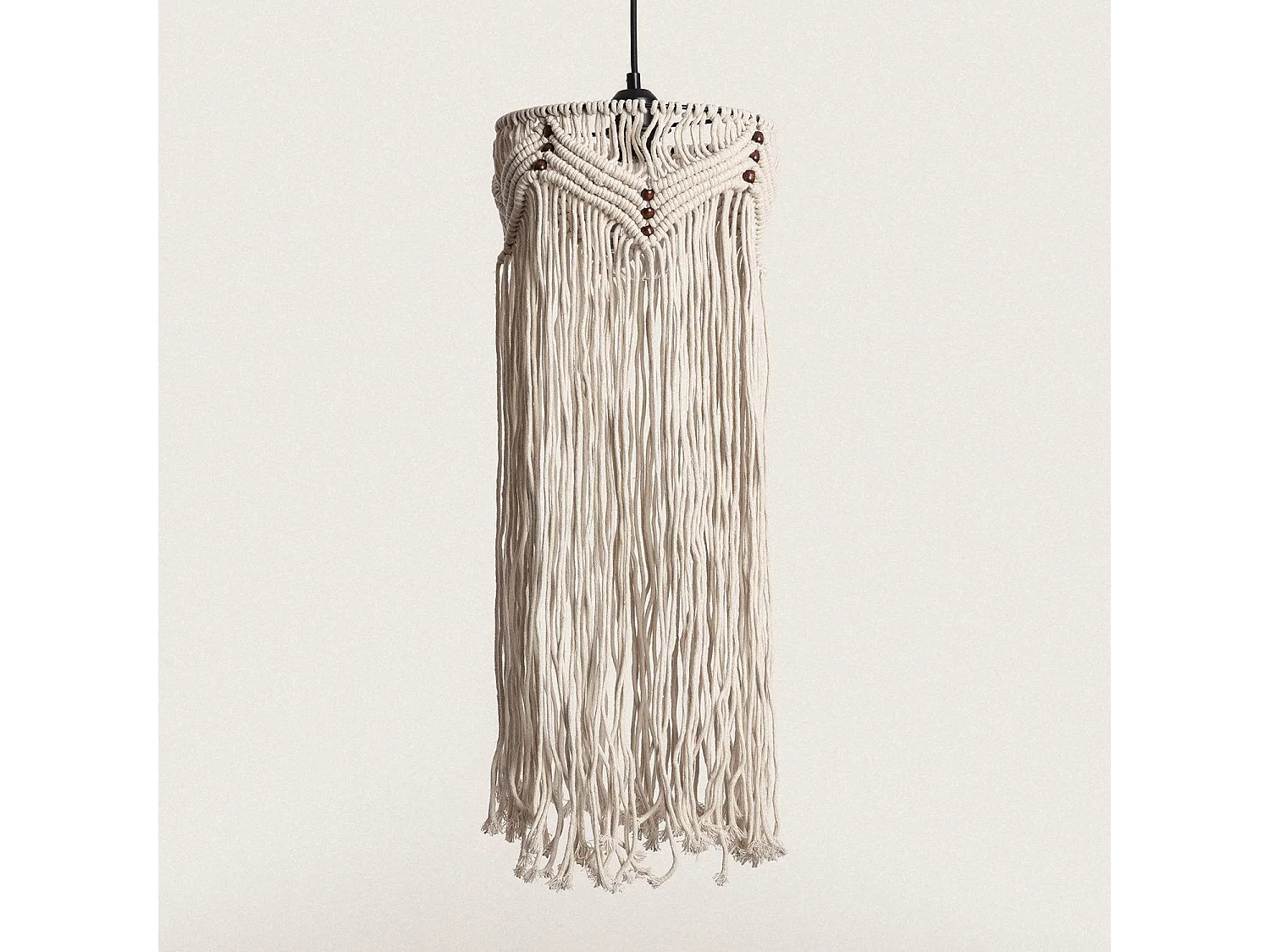 Suspension Métal et Coton Macramé Nanti  Blanc cassé