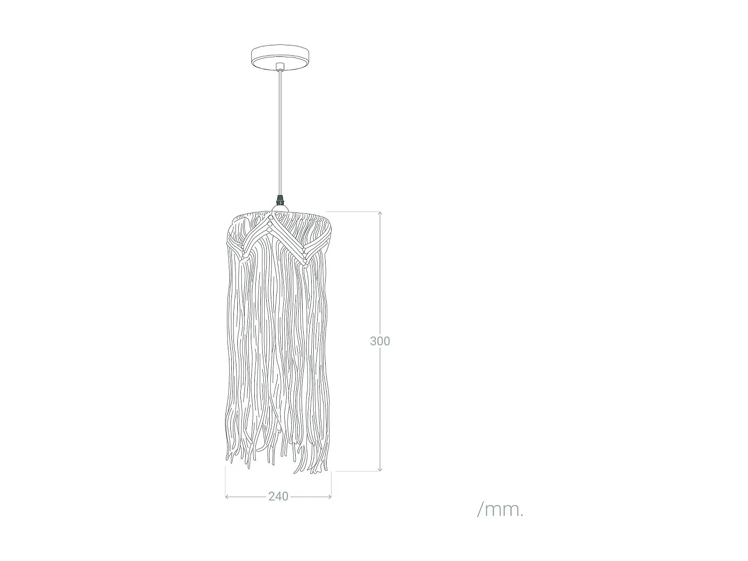 Lámpara Colgante Algodón Macramé Nanti Blanco Roto