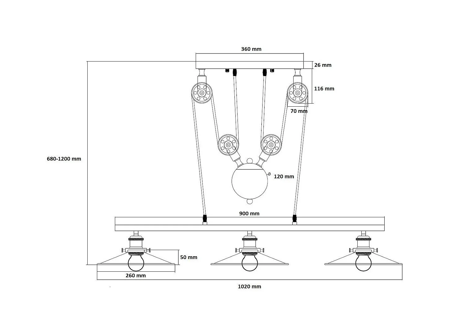 Lámpara Colgante Metal Pusaka Negro