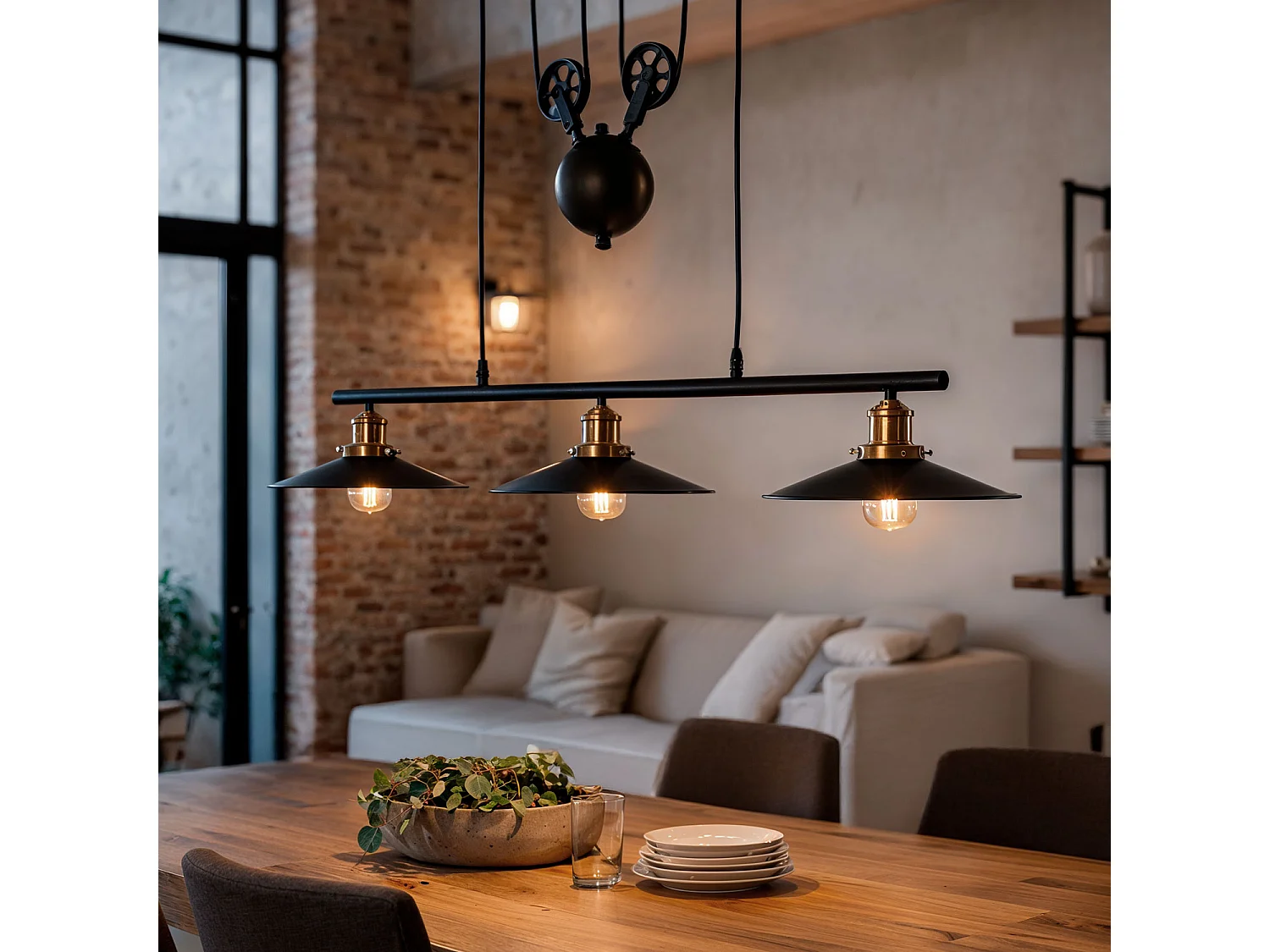 Suspension Métal Pusaka Noir