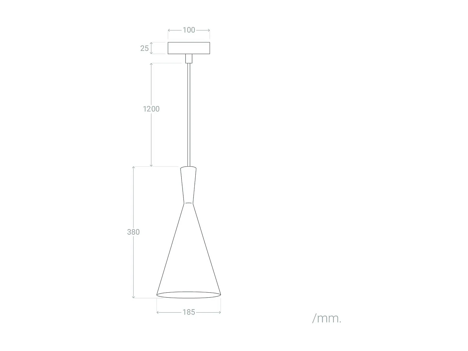 Suspension Métal Lennon Gris