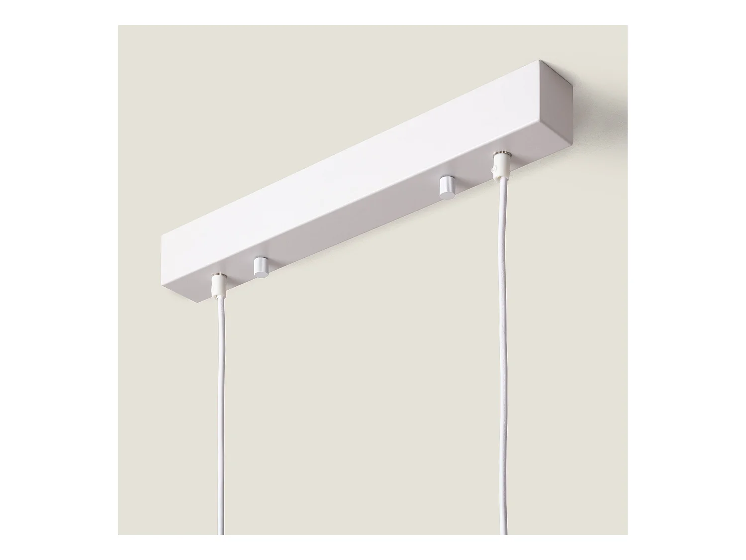 Lampada a Sospensione Legno e Metallo Monah Bianco