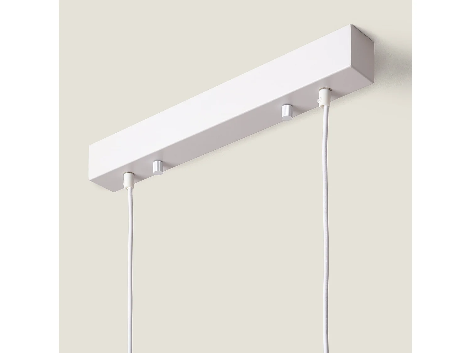 Lampada a Sospensione Legno e Metallo Monah Bianco