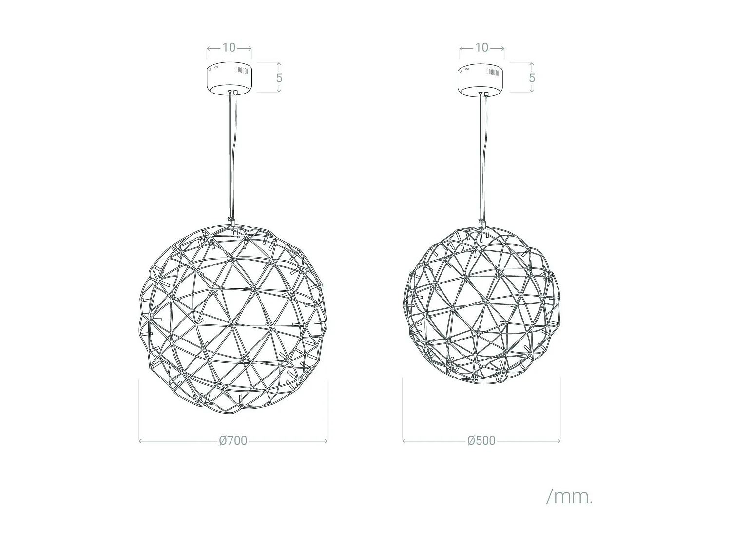 Suspension LED Métal Gloria 37W Ø700 mm