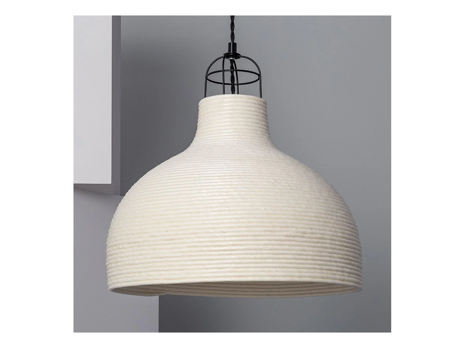 Suspension Papier Tressé Chisa Ivoire