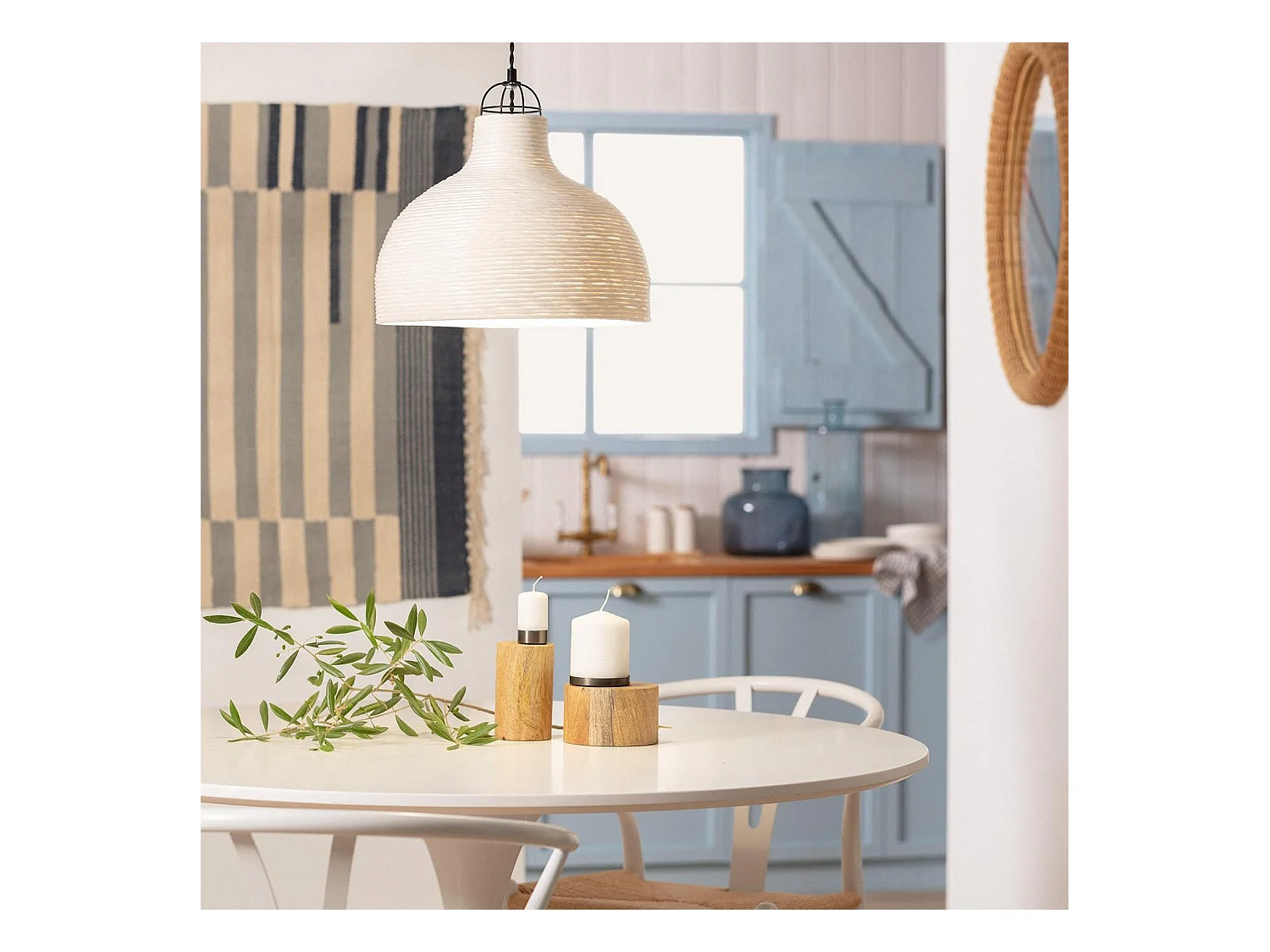 Suspension Papier Tressé Chisa Ivoire