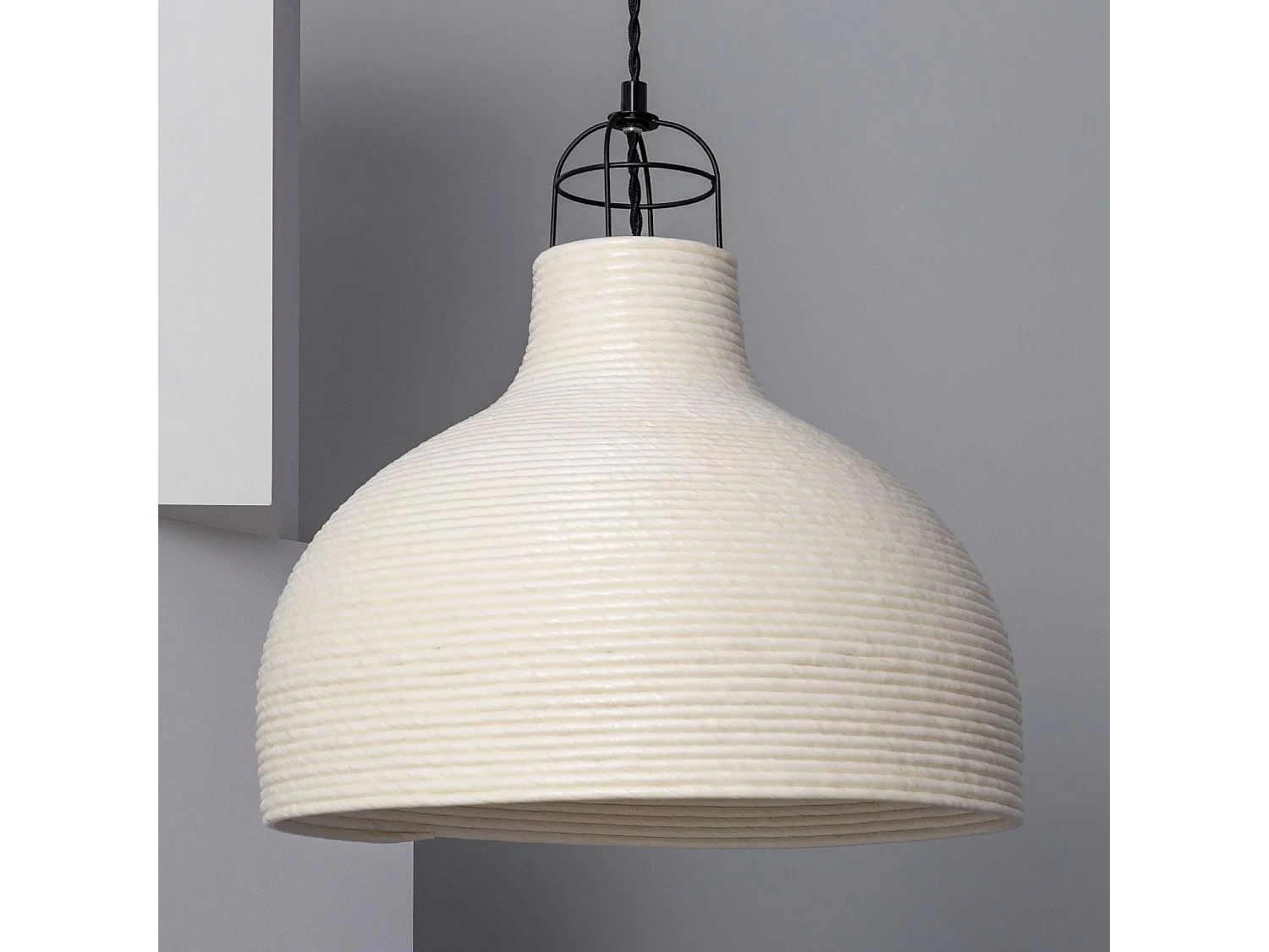 Suspension Papier Tressé Chisa Ivoire