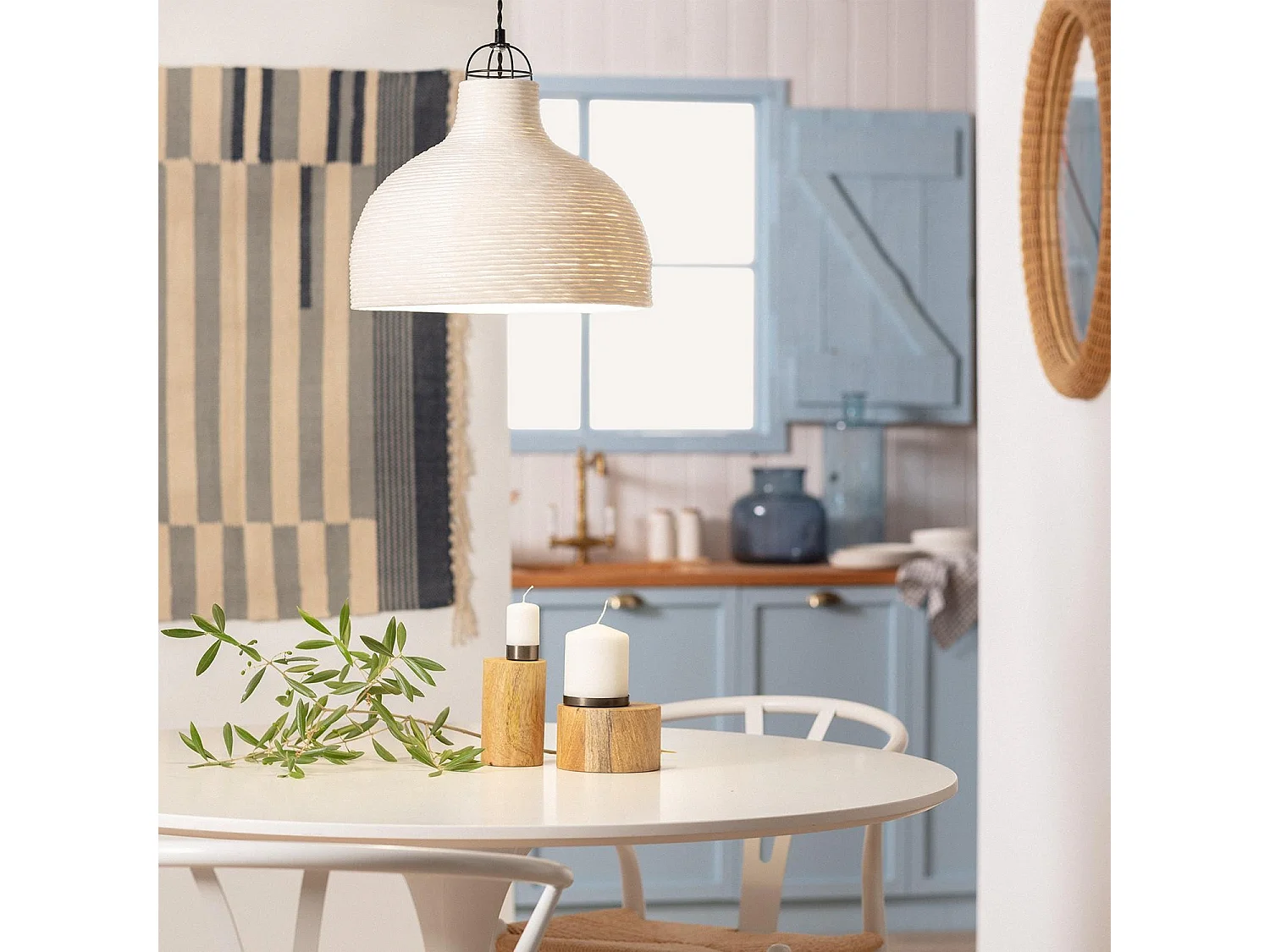 Suspension Papier Tressé Chisa Ivoire