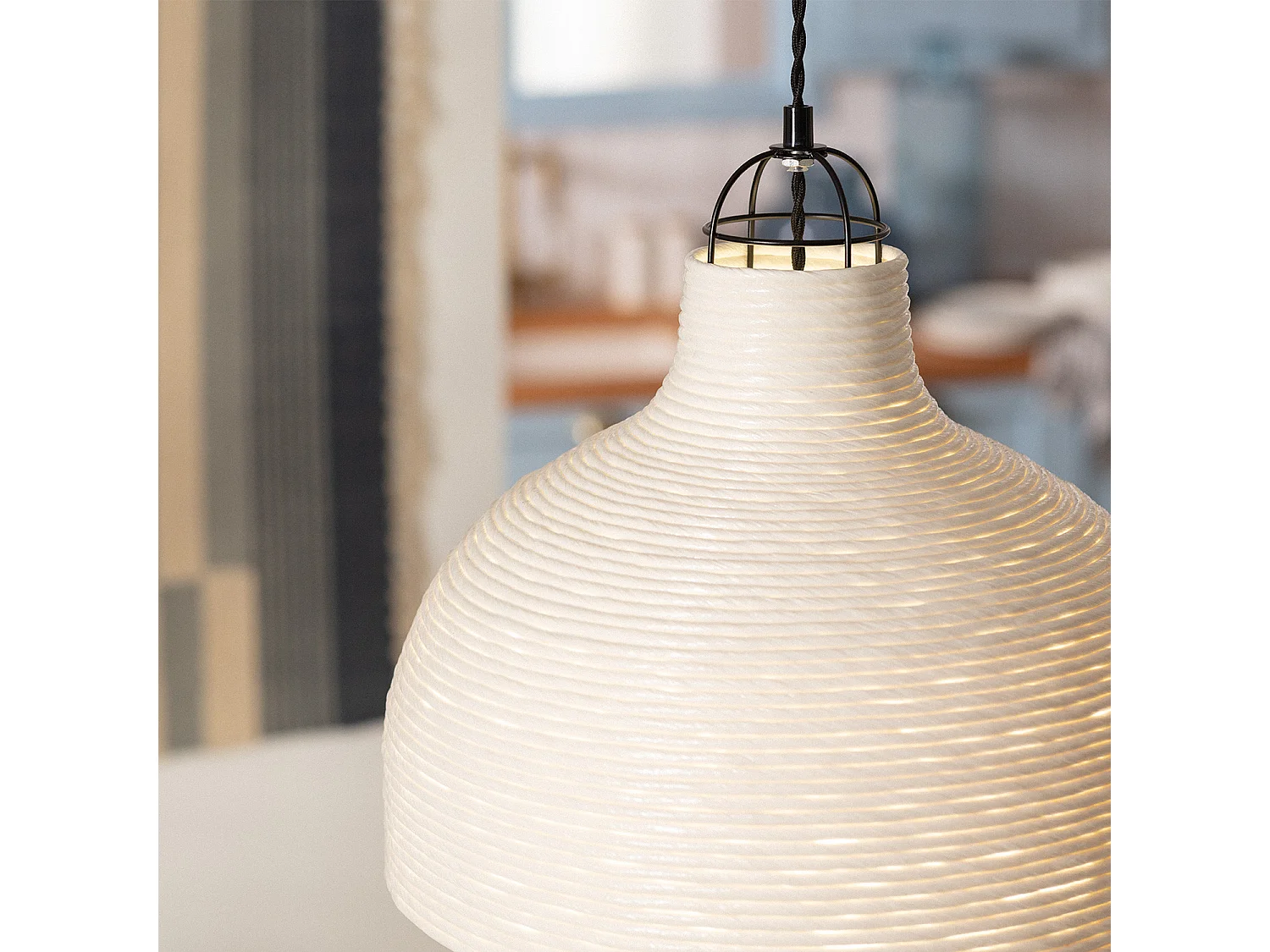 Suspension Papier Tressé Chisa Ivoire