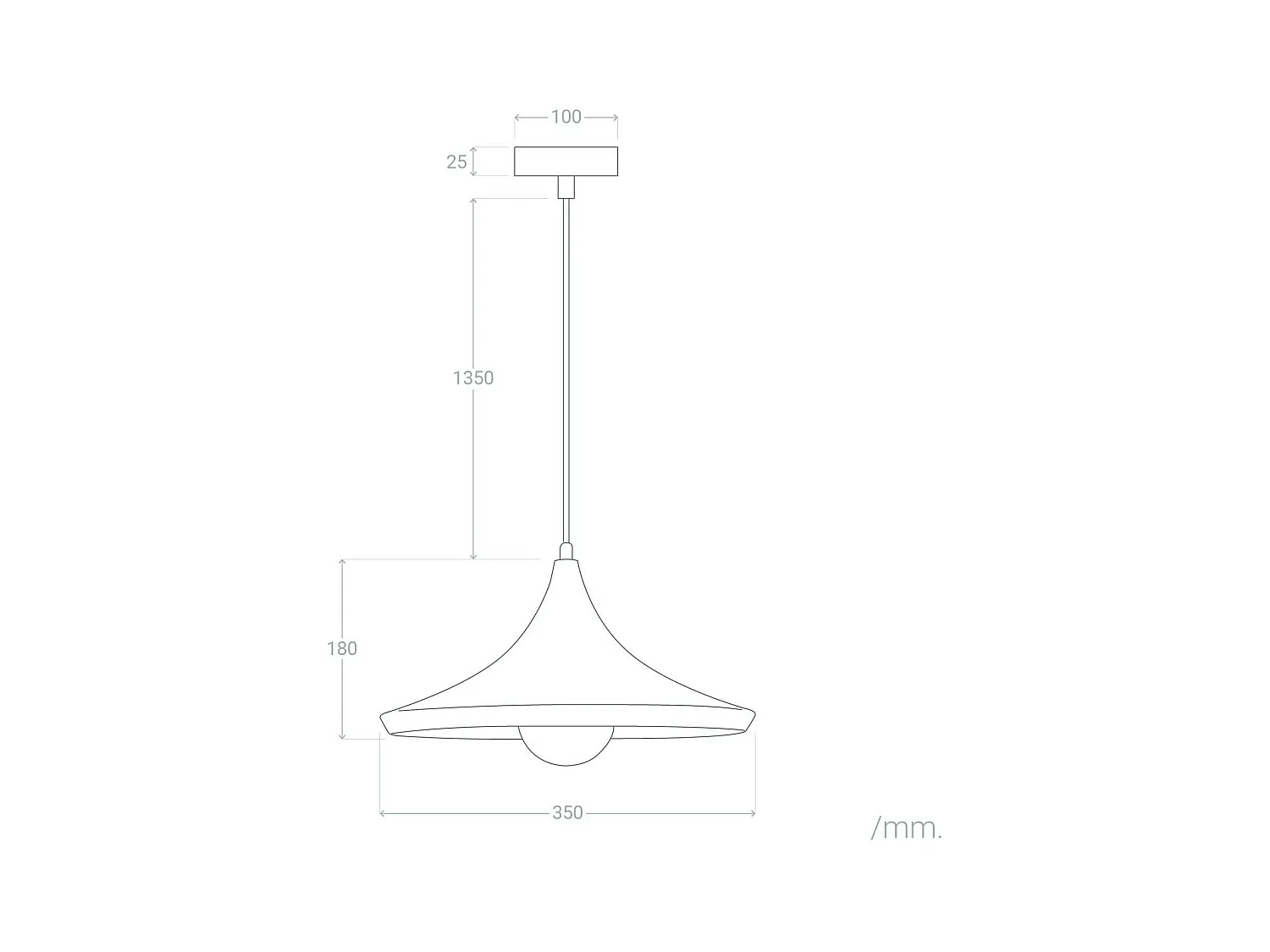 Suspension Métal Presley Gris