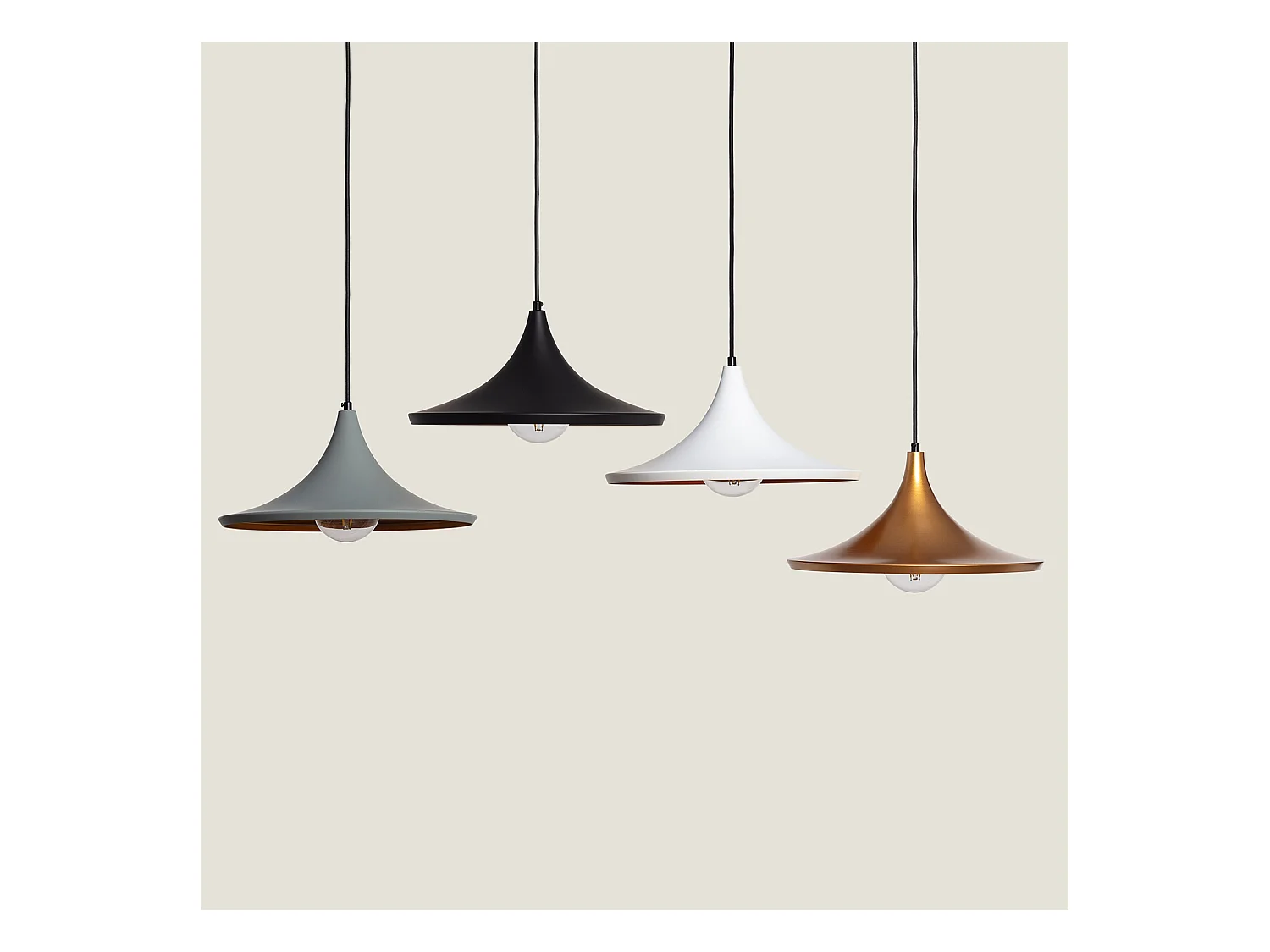 Lampada a Sospensione in Metallo Presley Grigio